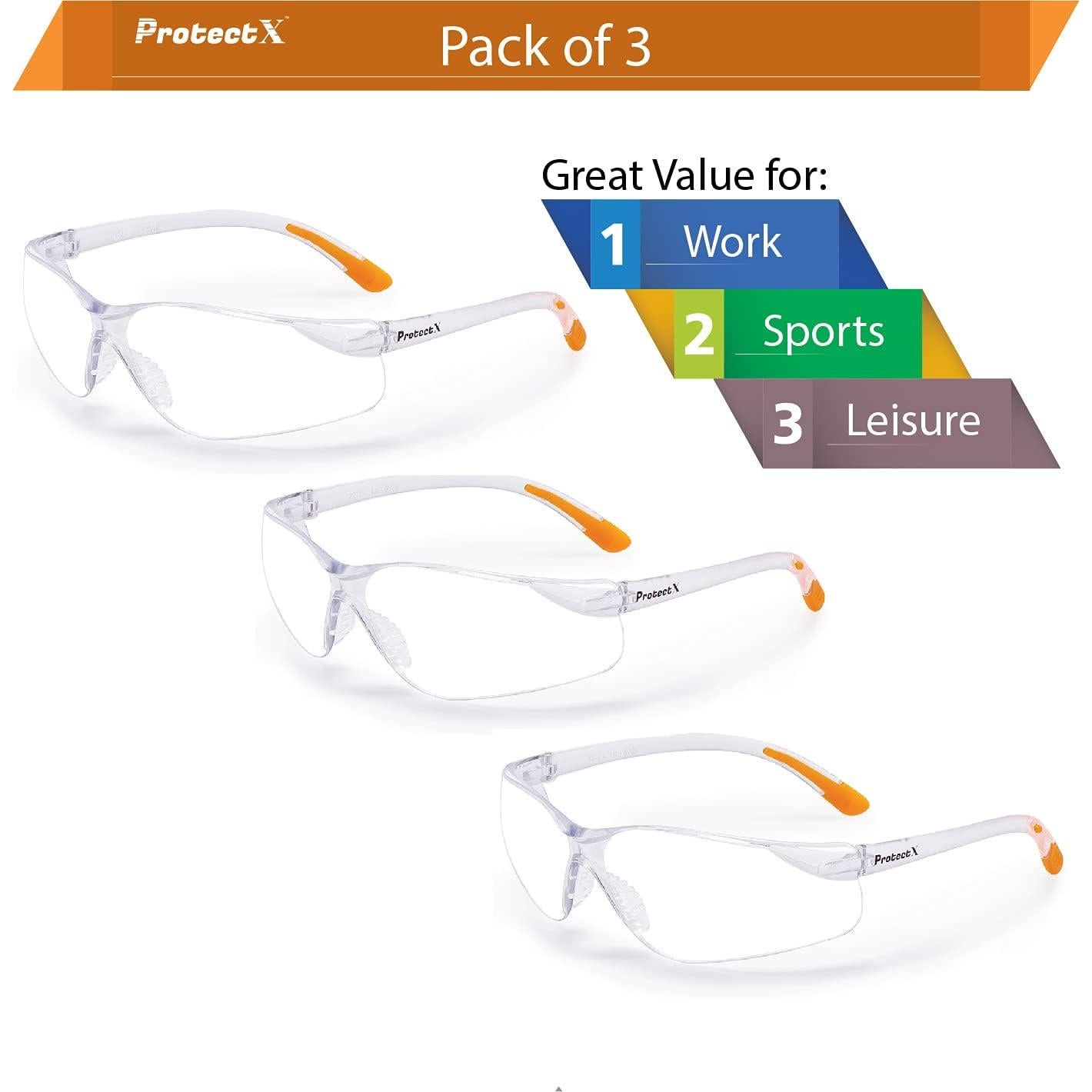 Gafas de Seguridad ProtectX Olympus Claro 3 Pk Antivaho