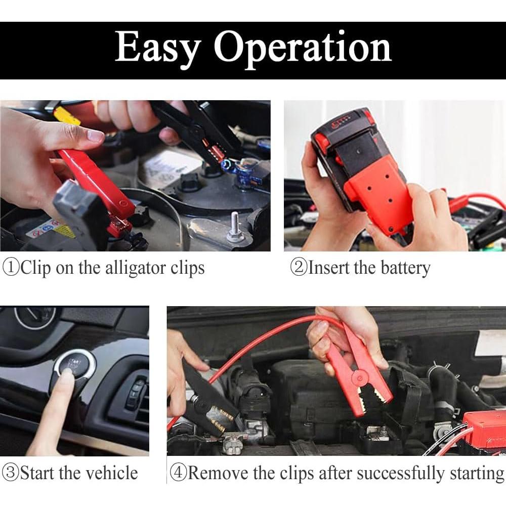 Cables de Arranque GRZWAYS 0.4m para Baterías Milwaukee M18 18V