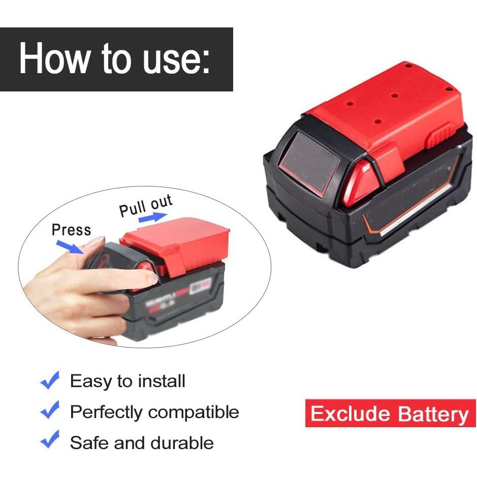 Cables de Arranque GRZWAYS 0.4m para Baterías Milwaukee M18 18V