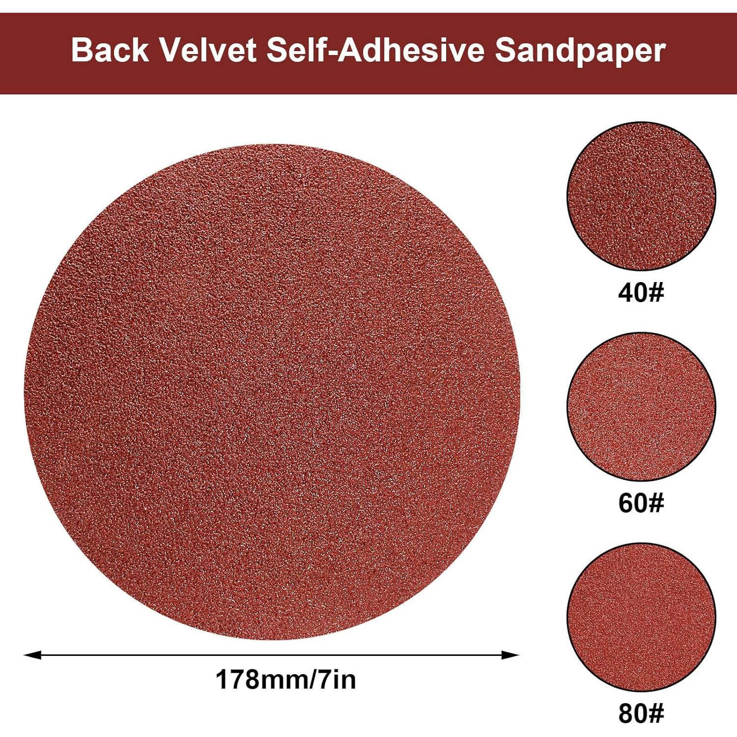 Discos de Lijado 40PCS 17.78 cm 40 Grano BokWin Autoadhesivos