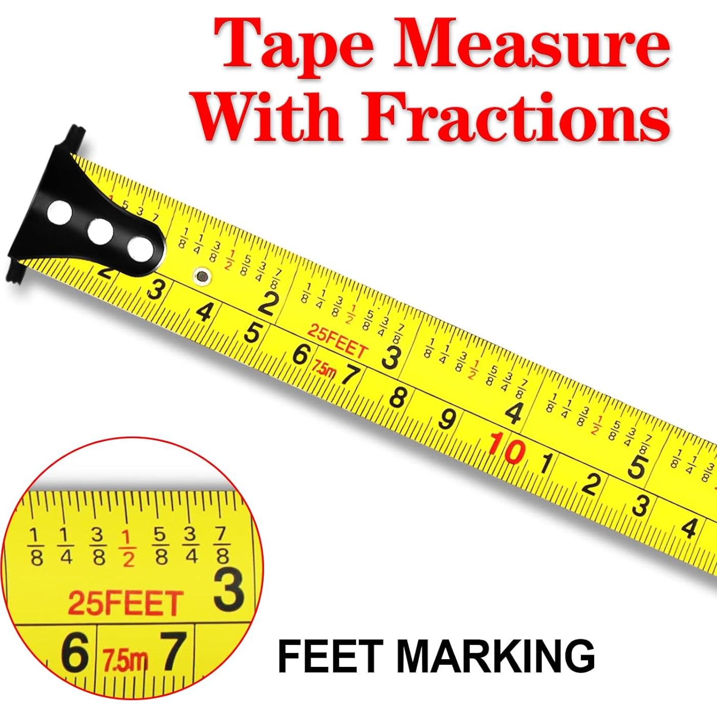 Cinta Métrica Magnética WISEUP 4.88 m con Fracciones y Clip