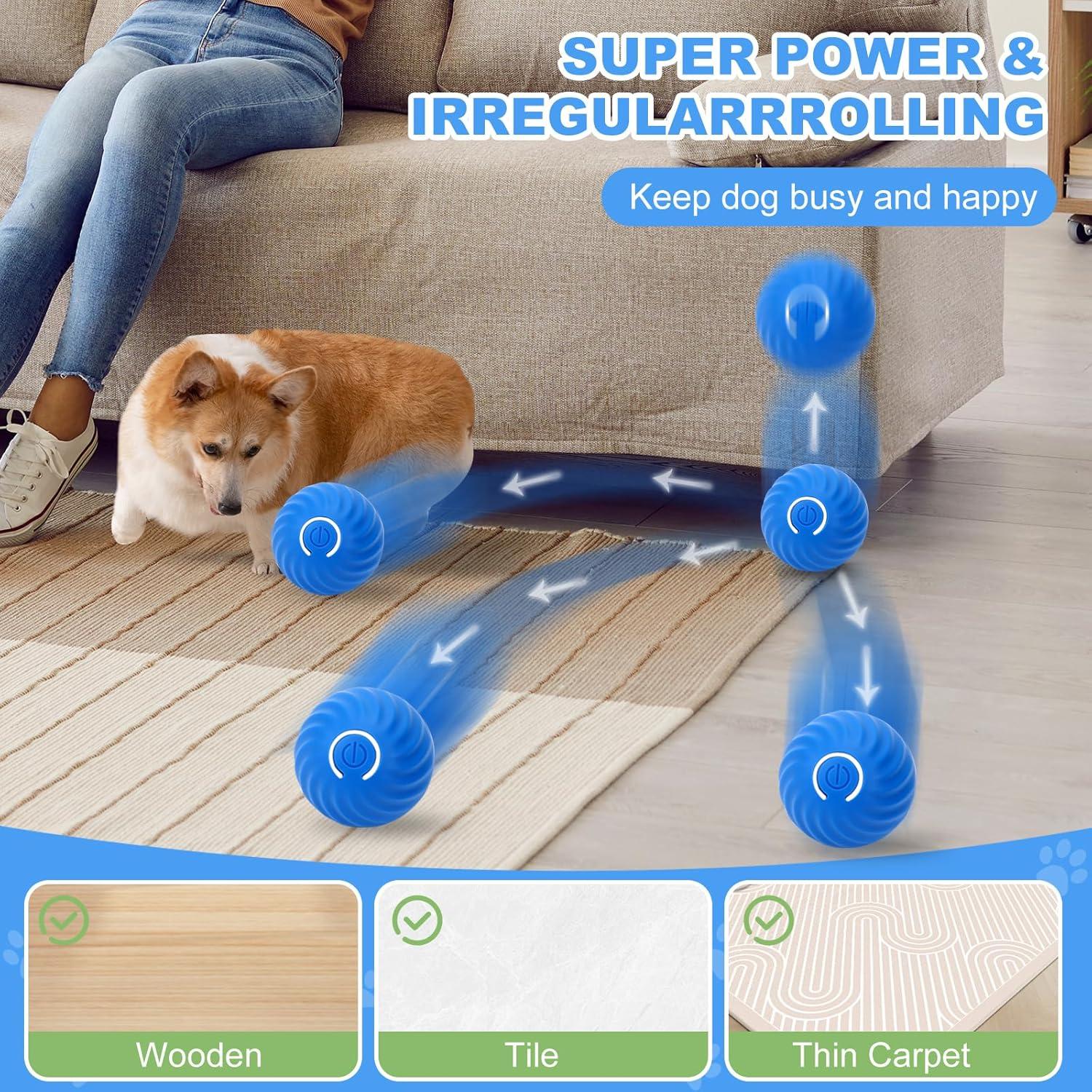 Bola Interactiva para Perros Wortade - Juguete Eléctrico Azul