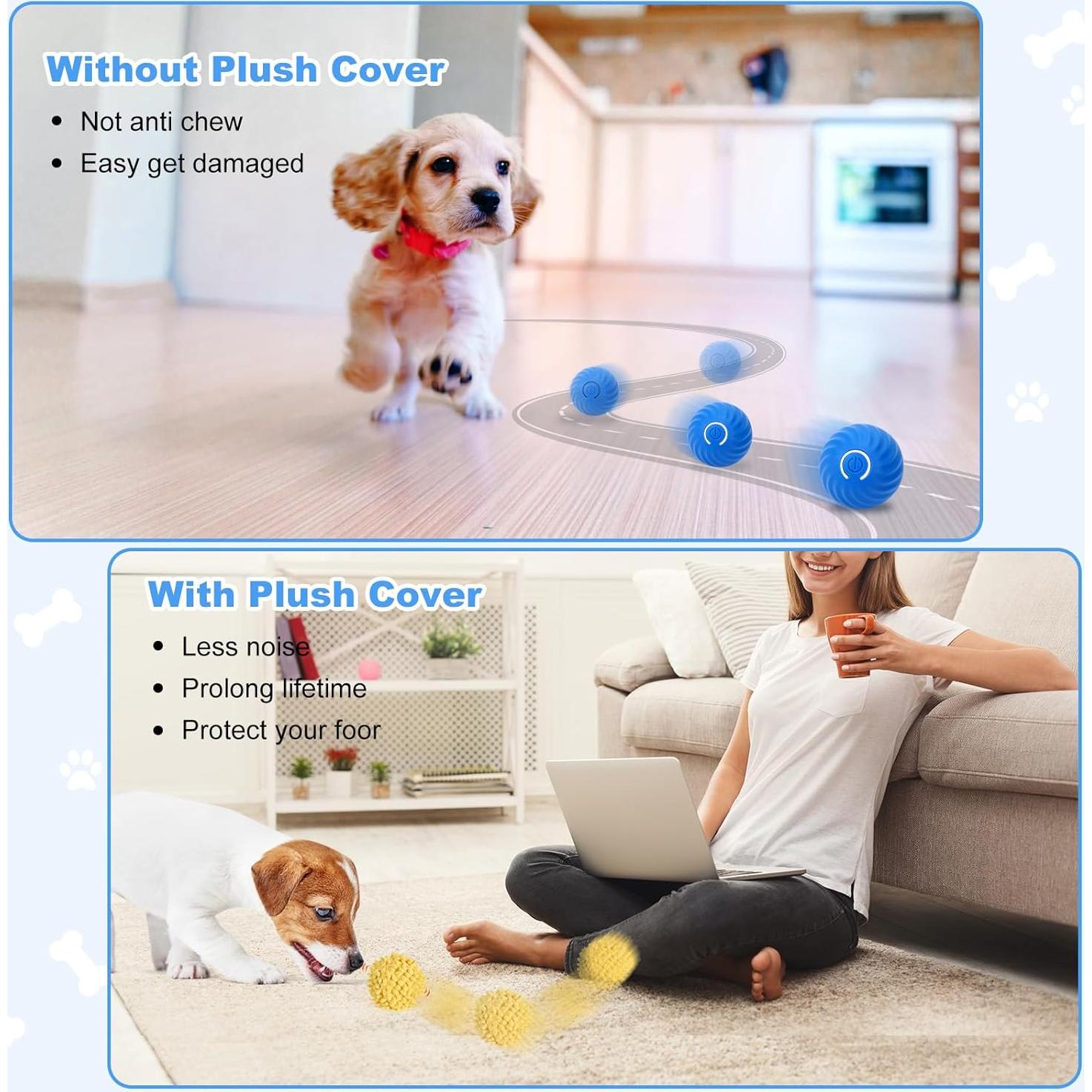 Bola Interactiva para Perros Wortade - Juguete Eléctrico Azul