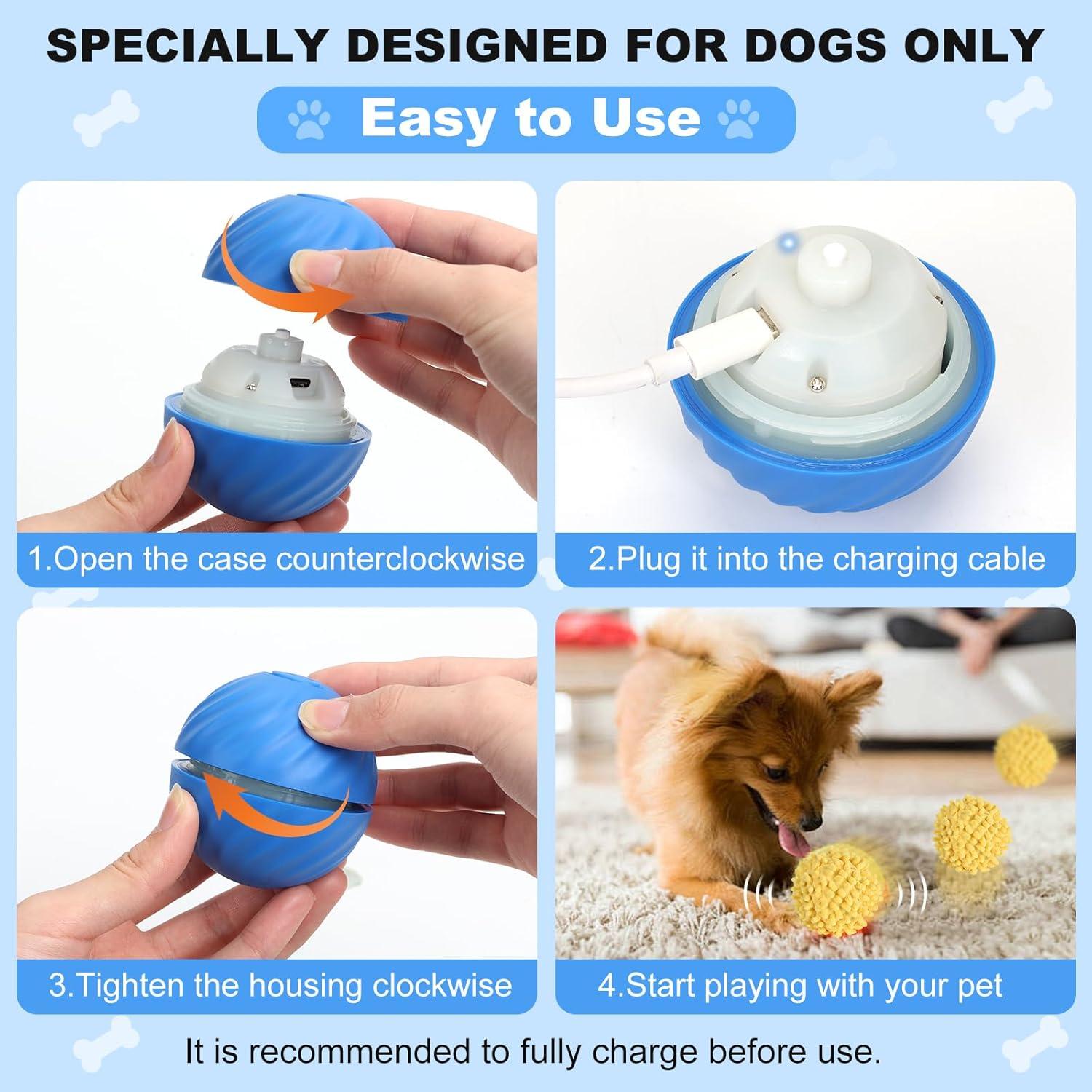 Bola Interactiva para Perros Wortade - Juguete Eléctrico Azul