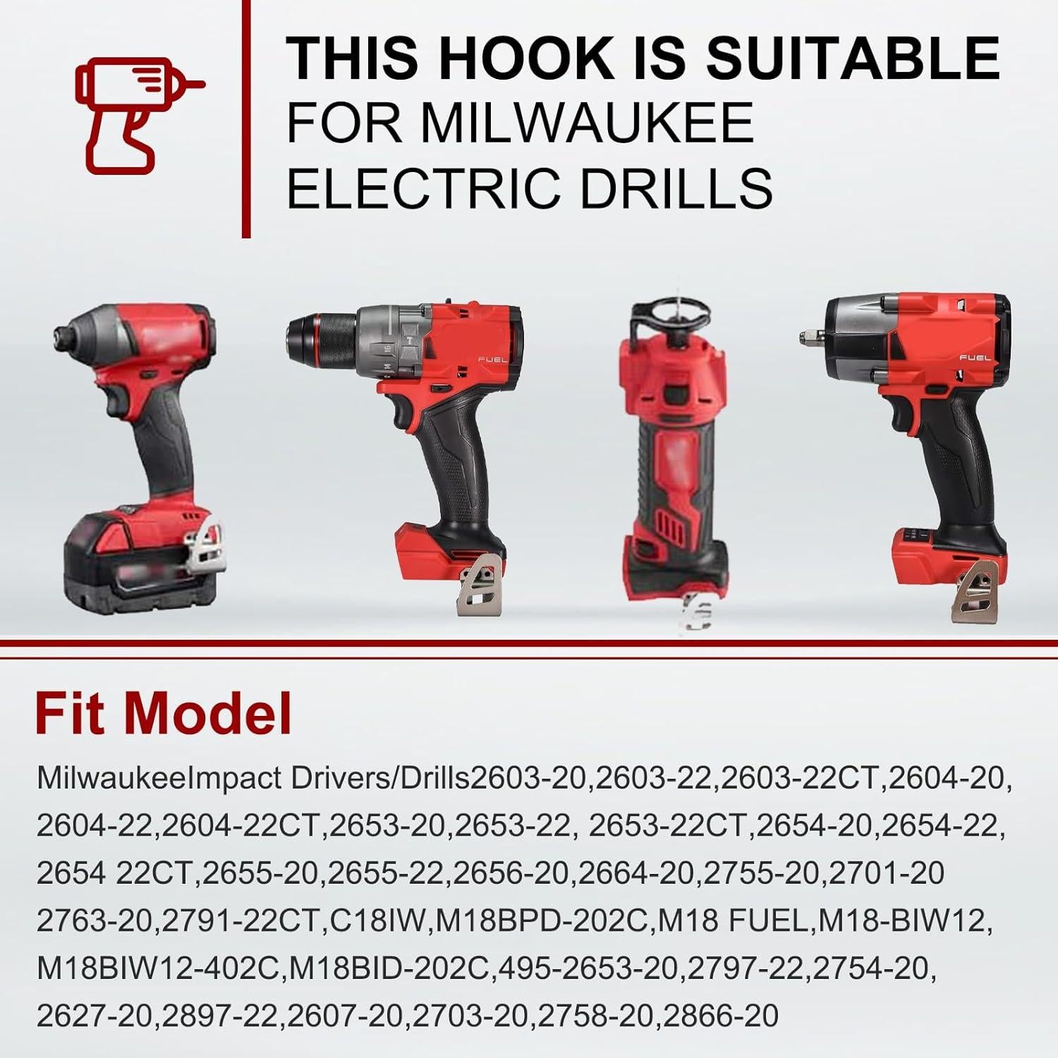 Clip de Cinturón 4PCS para Milwaukee M18 - Acero Inoxidable