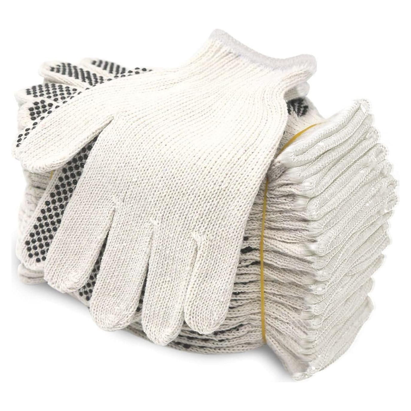 Guantes de Trabajo Evridwear 12 Pares Algodón y Poliester L