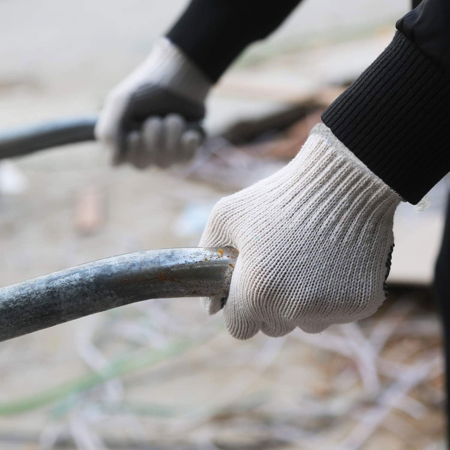 Guantes de Trabajo Evridwear 12 Pares Algodón y Poliester L