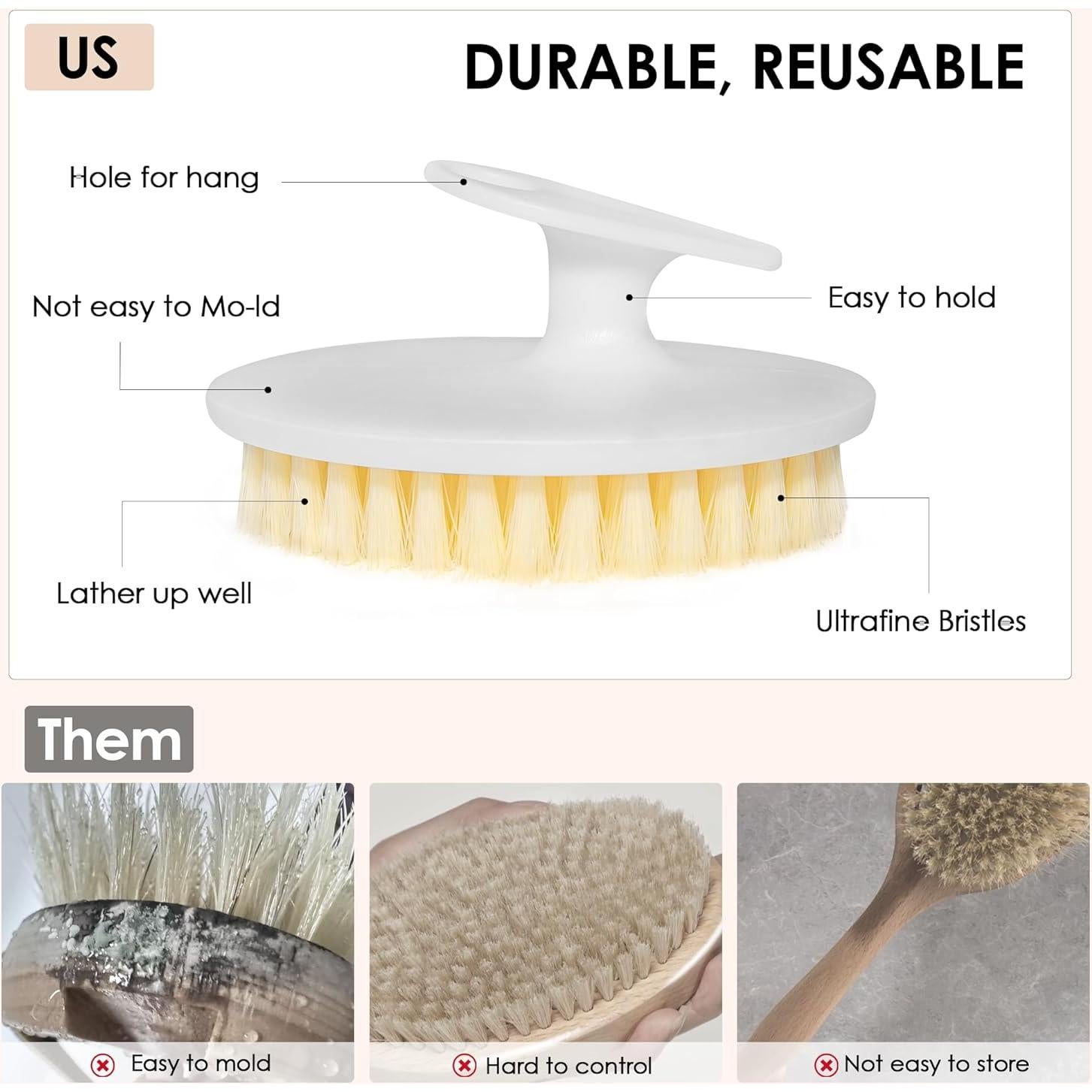 Cepillo de Ducha INNERNEED Exfoliante Corporal 4 Piezas