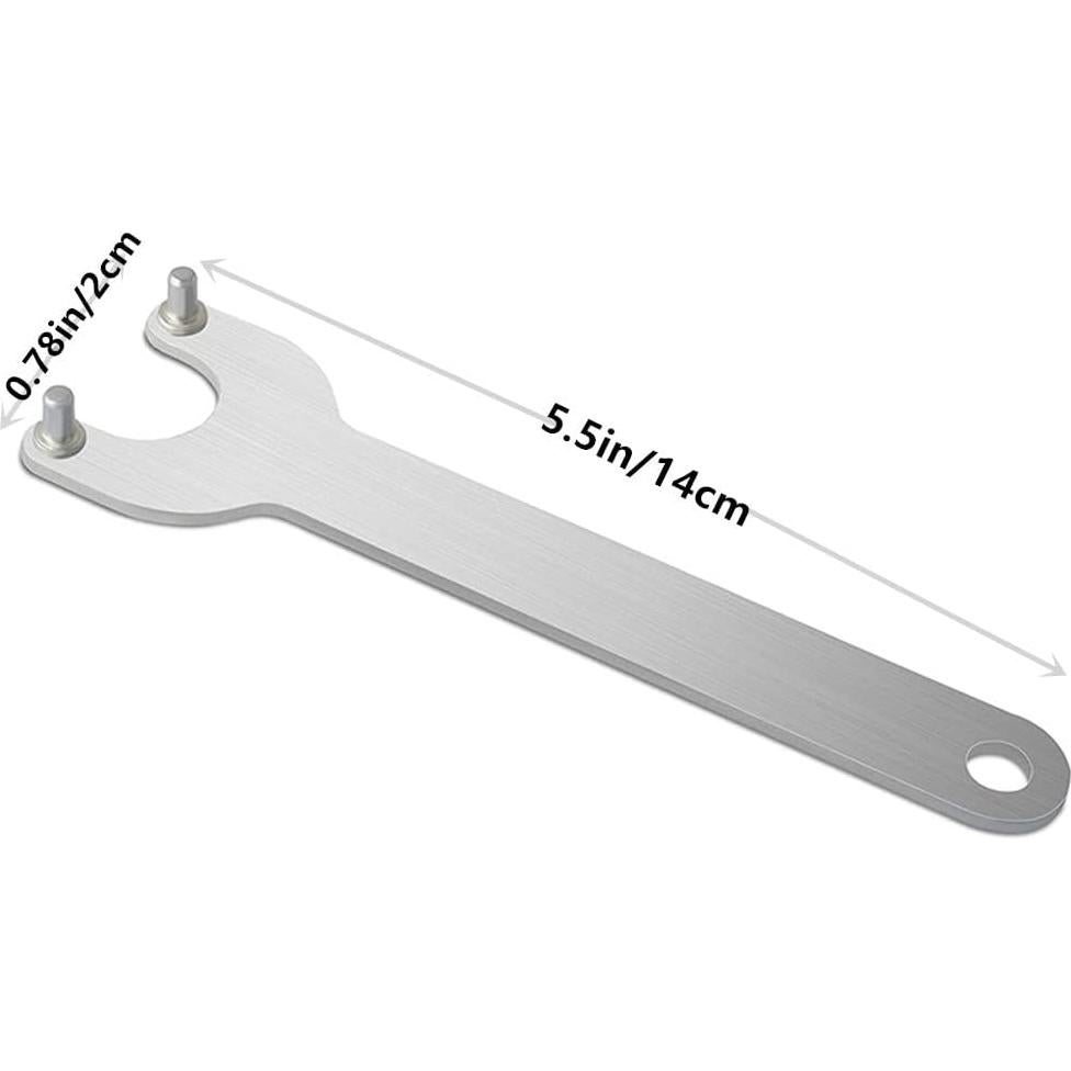 Grinder Angle Spanner Wrench Flange Nut, 4.5 Inch 5 Inch 5/8-11, 1PC Angle Grinder Flange Wrench and 6PCS Flange Nuts