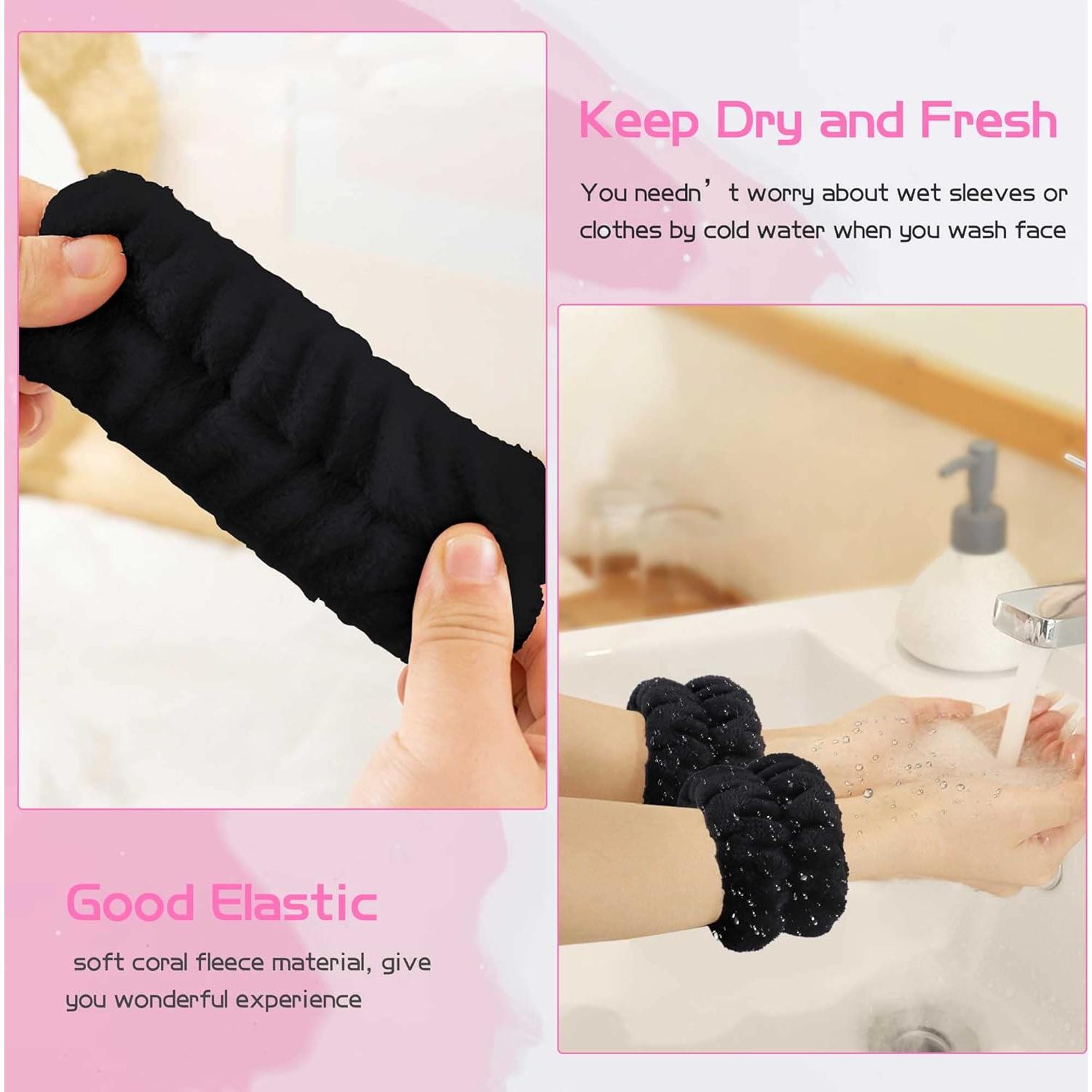 Diadema de Spa WSYUB Negra con Lazo + 2 Bandas de Muñeca