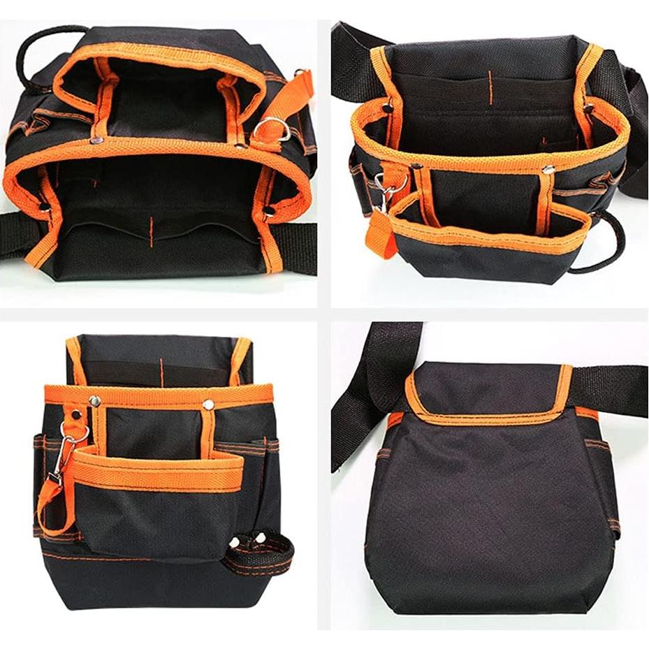 Bolsa de herramientas Lsazaff con 8 bolsillos naranja