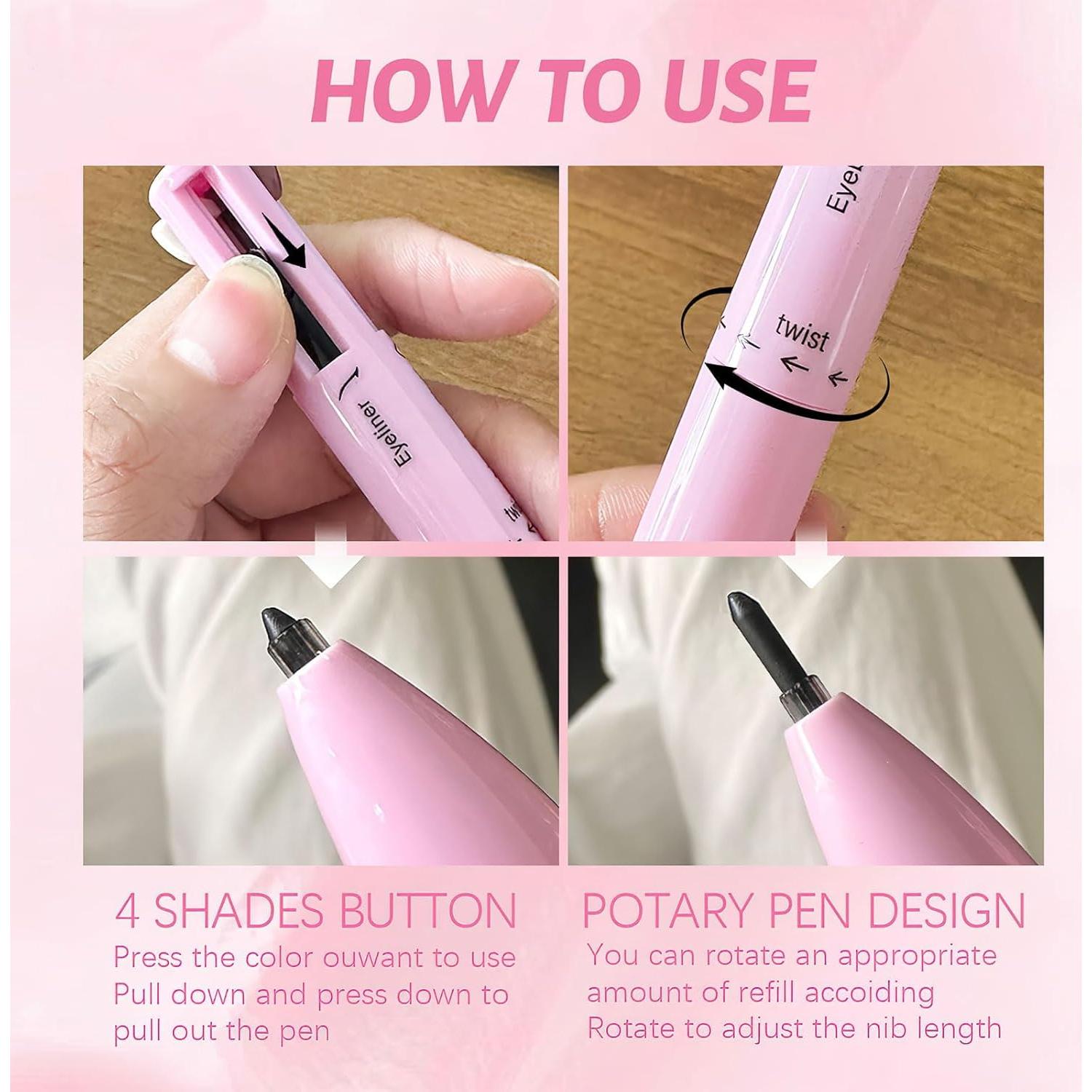 Bolígrafo de Maquillaje 4 en 1 Ylapagne - Impermeable y Portátil