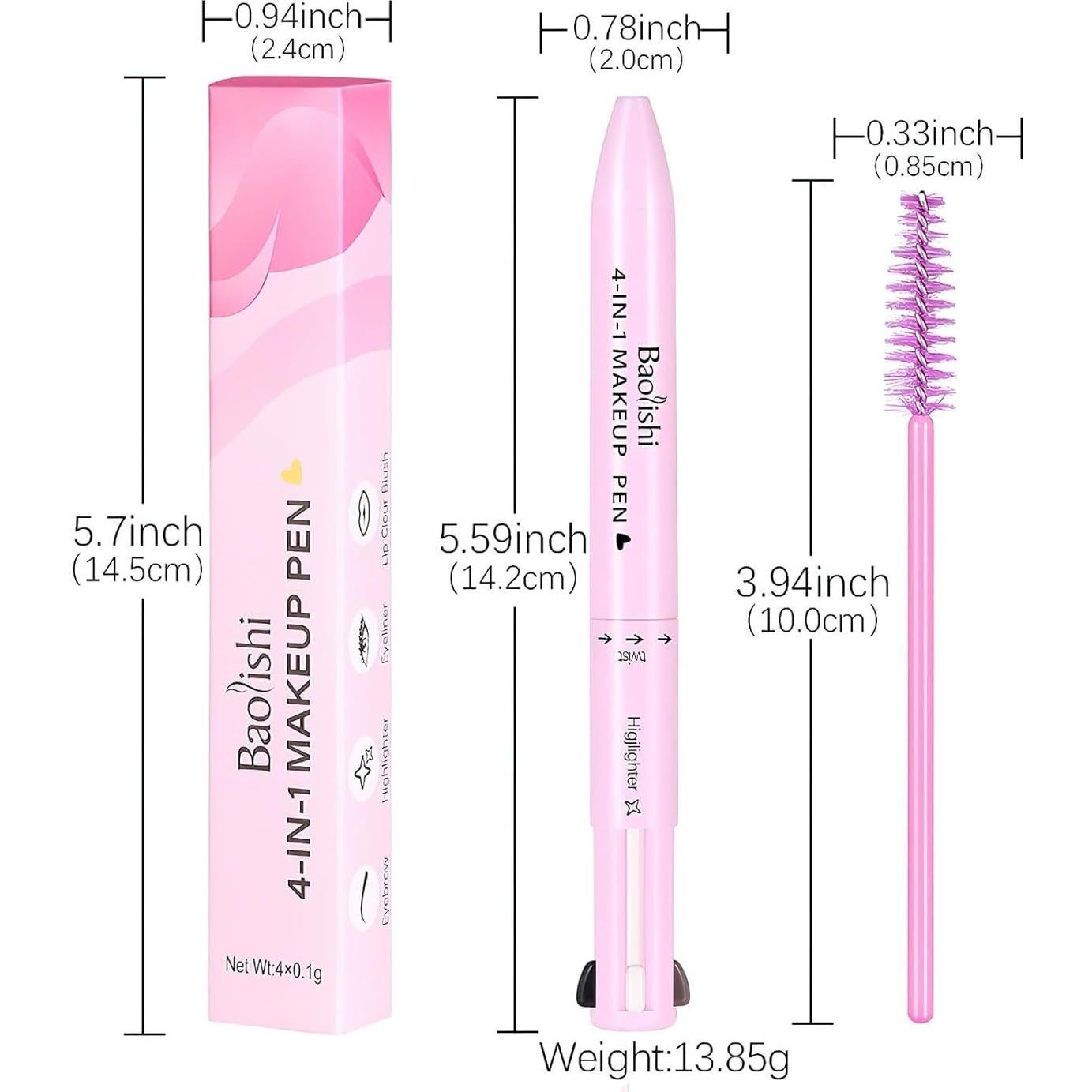 Bolígrafo de Maquillaje 4 en 1 Ylapagne - Impermeable y Portátil