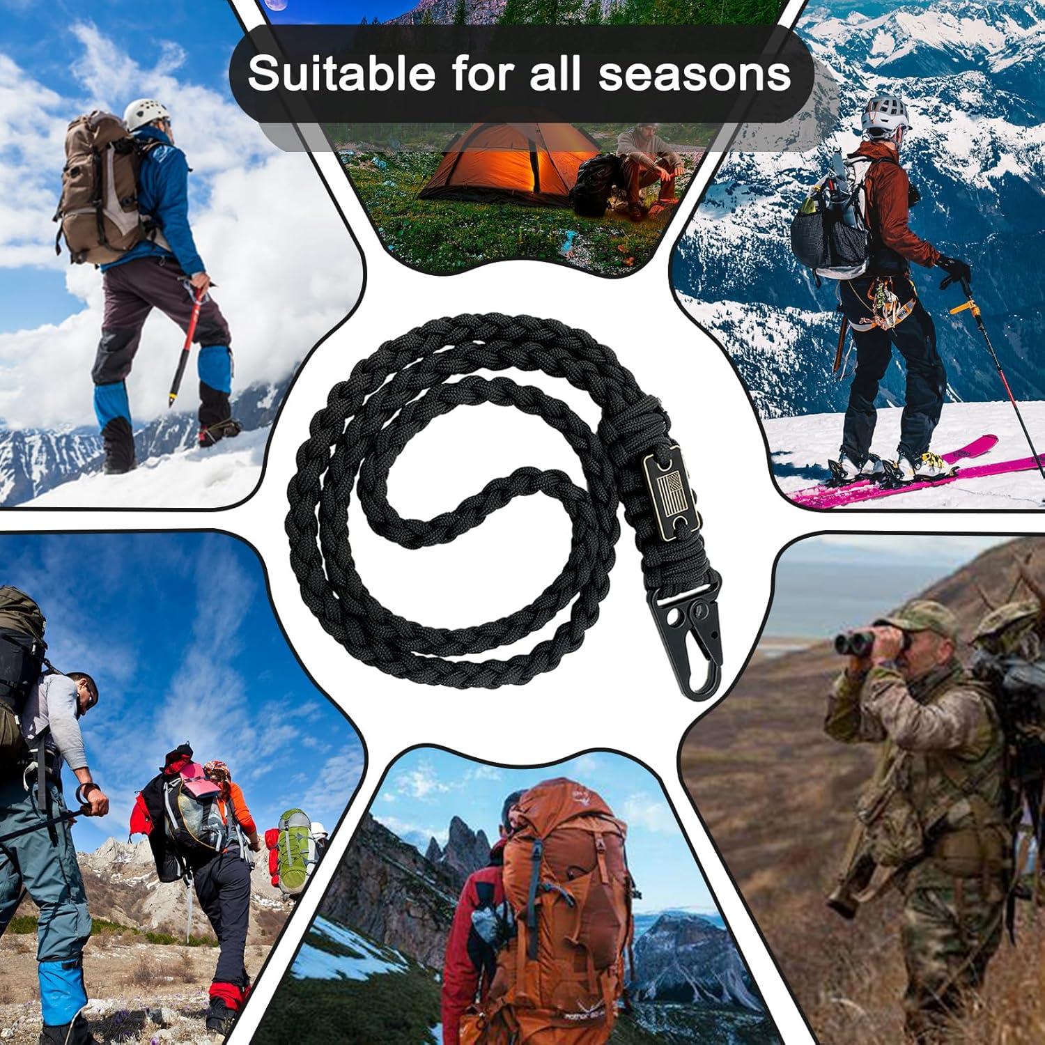 Lanyard de Paracord Negro DDOUT x2 para Identificación