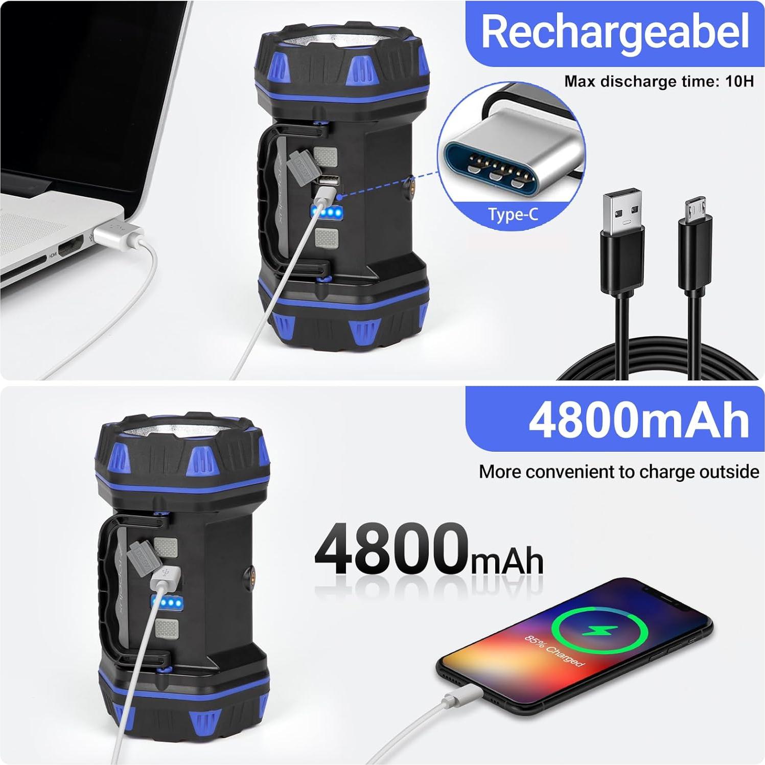 Linterna de Camping Ropelux HC-262 1500LM Recargable Azul