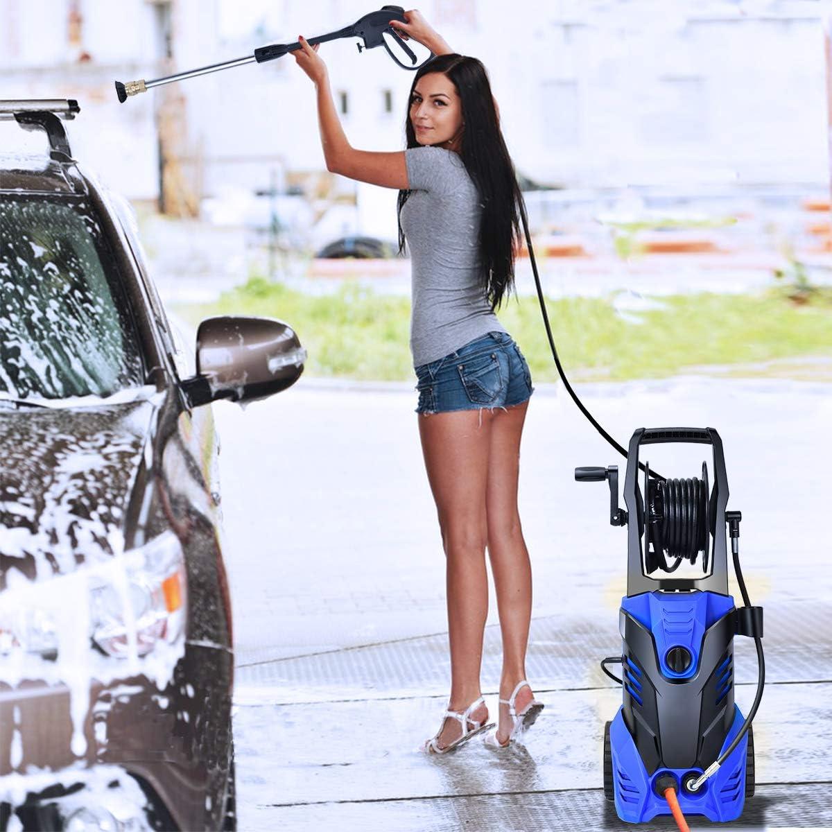 Goplus 3000PSI Electric High Pressure Washer, 2 GPM 2000W Portable Power Washer Deck Patio Cleaner with Nozzles (Blue)