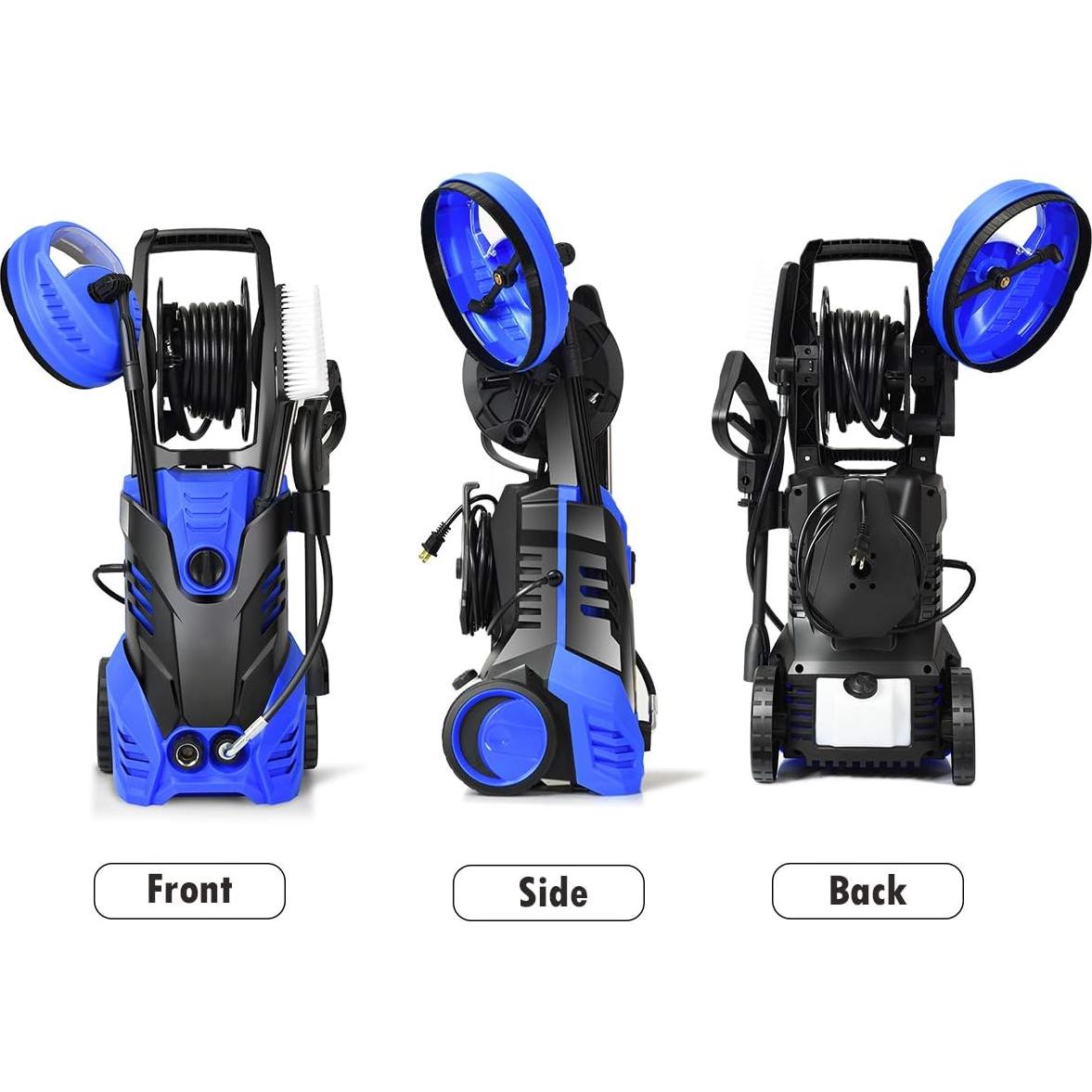 Goplus 3000PSI Electric High Pressure Washer, 2 GPM 2000W Portable Power Washer Deck Patio Cleaner with Nozzles (Blue)