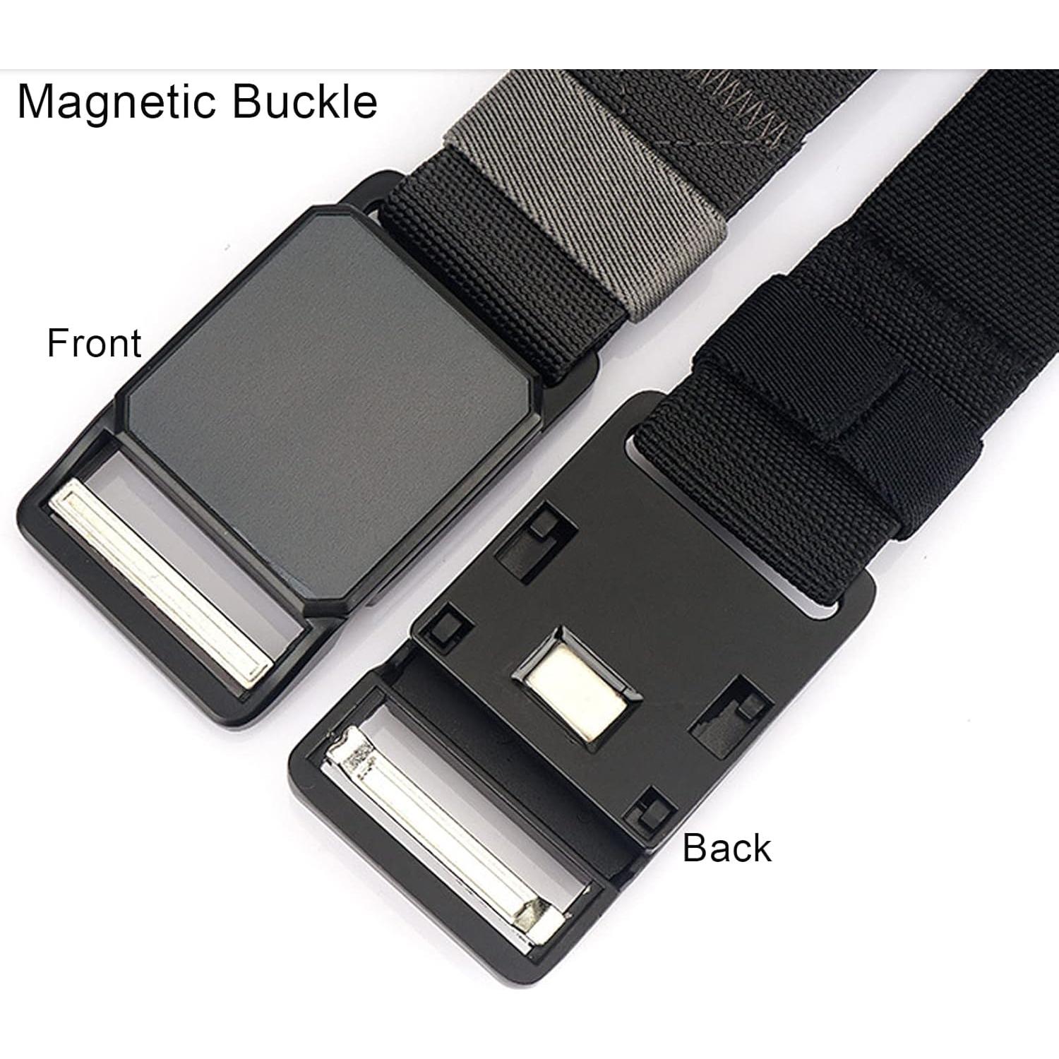 Cinturón Elástico Táctico Hombre Hebilla Magnética Azul 3,81 cm