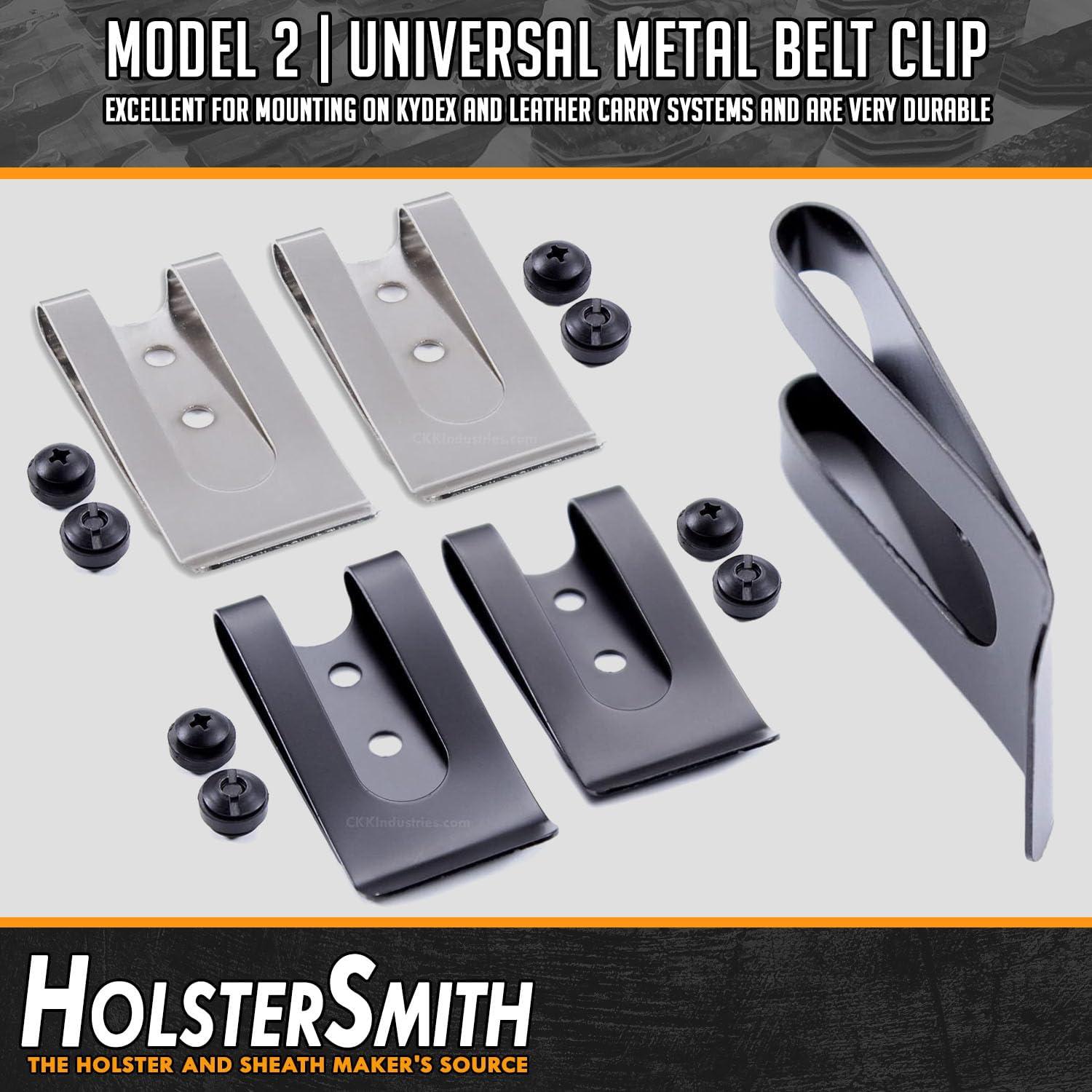 Clip de Cintura Metal Universal HolsterSmith Negro Sin Hardware