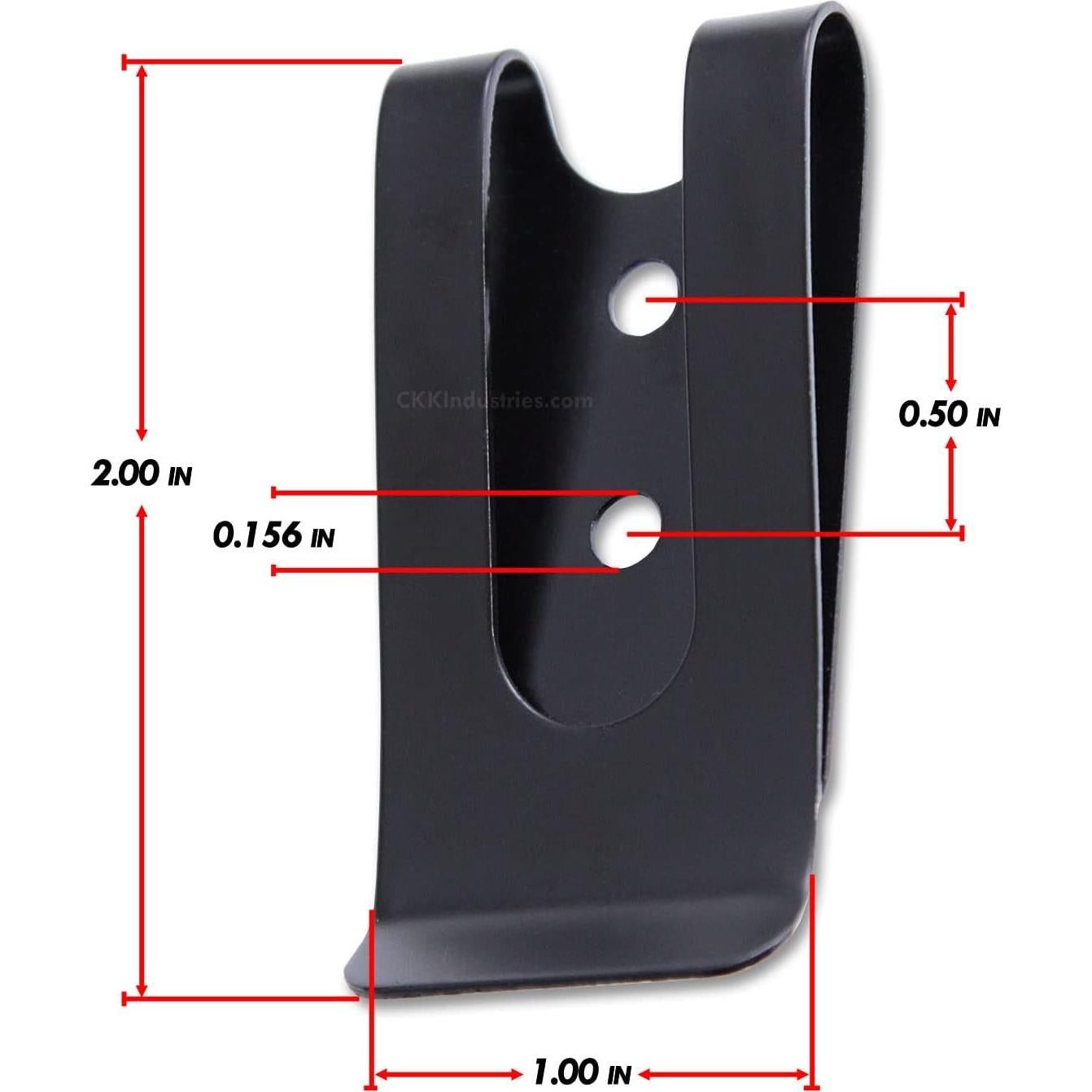 Clip de Cintura Metal Universal HolsterSmith Negro Sin Hardware