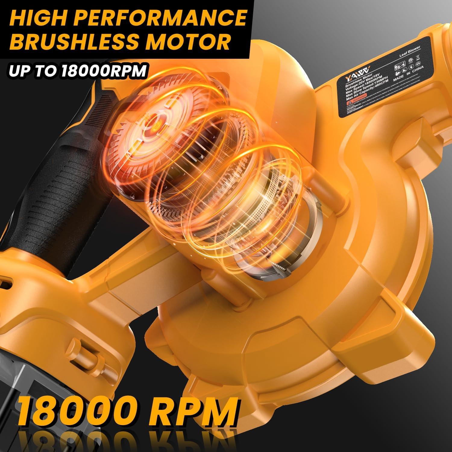 Soplador de Hojas Inalámbrico YAWV 20V Max 290 km/h 2 en 1