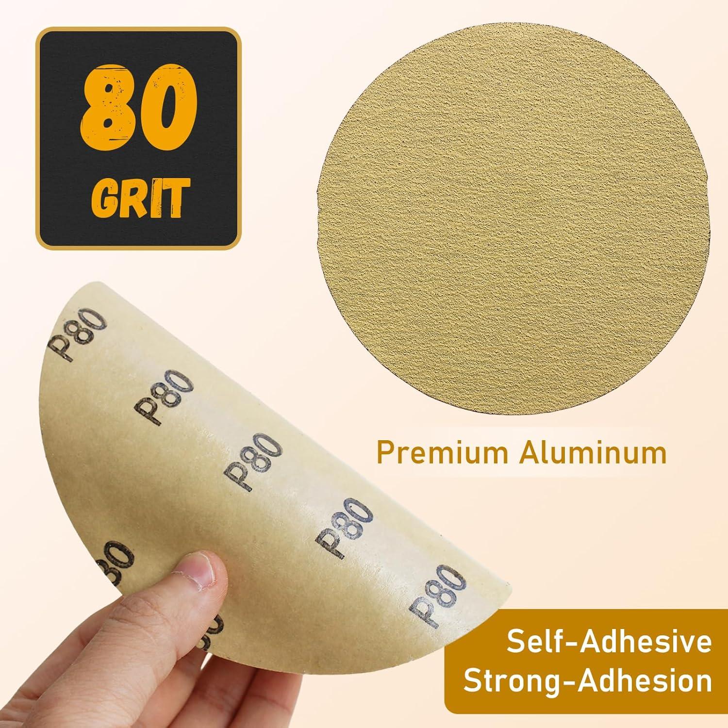 100 Discos de Lijado PSA 80 Grano 15.24 cm Glowentix