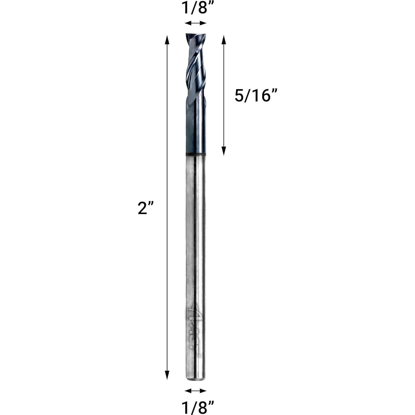 Fresa de Carburo ACCUCUT I2KES 1/8" para Aluminio y Acero