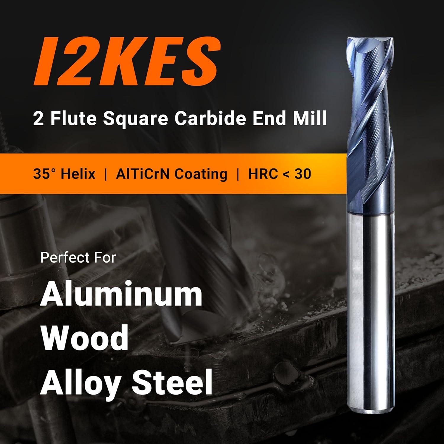 Fresa de Carburo ACCUCUT I2KES 1/8" para Aluminio y Acero