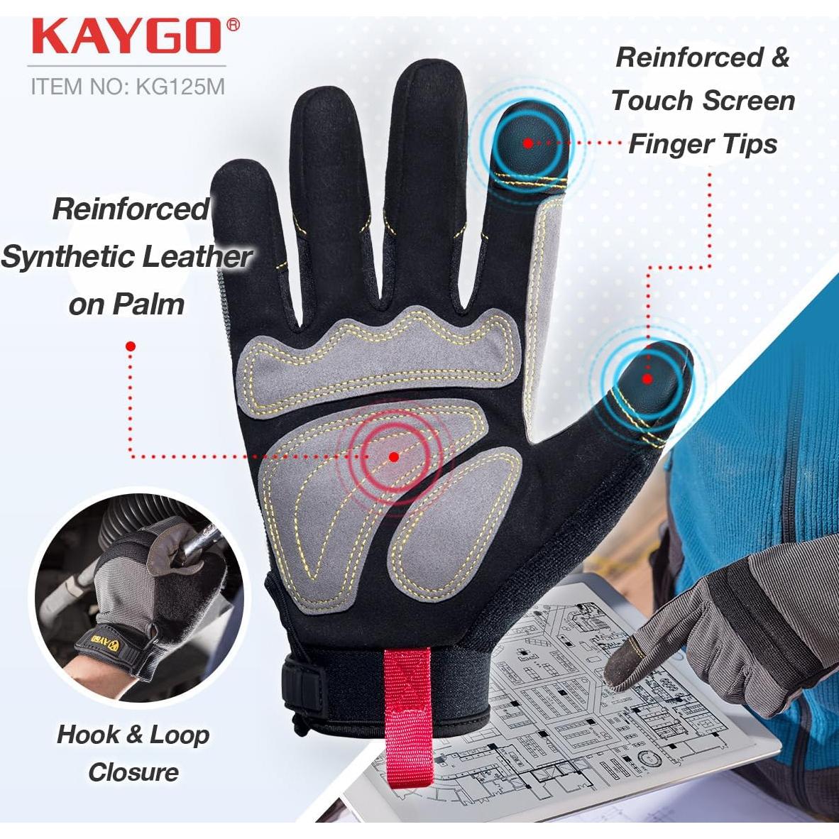 Guantes de Trabajo KAYGO KG125M Táctiles y Resistentes