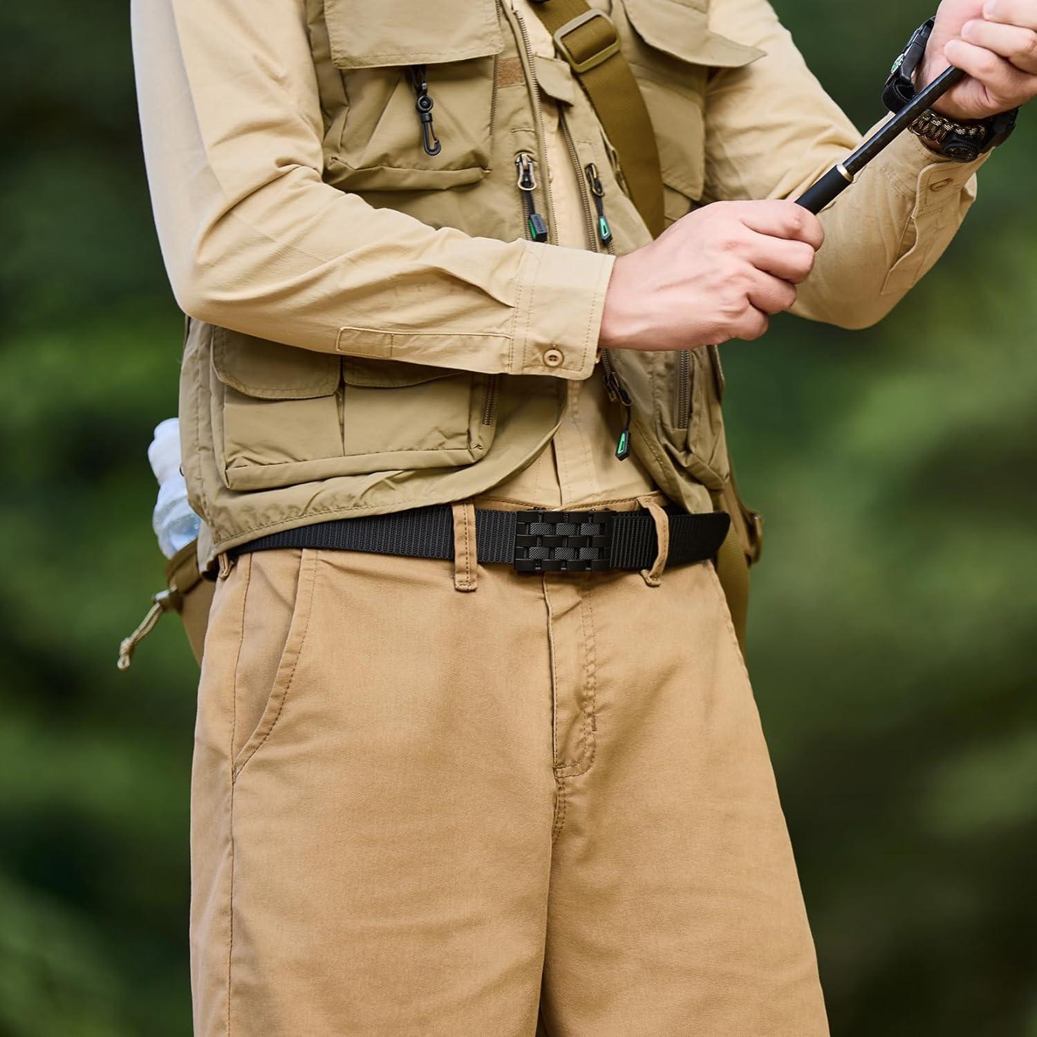 Cinturón Ratchet Nylon Ajustable Hombre 71-86 cm Negro