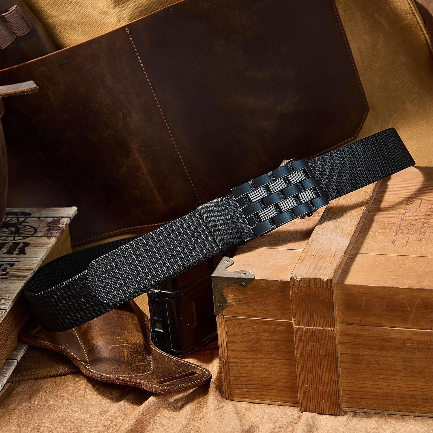 Cinturón Ratchet Nylon Ajustable Hombre 71-86 cm Negro