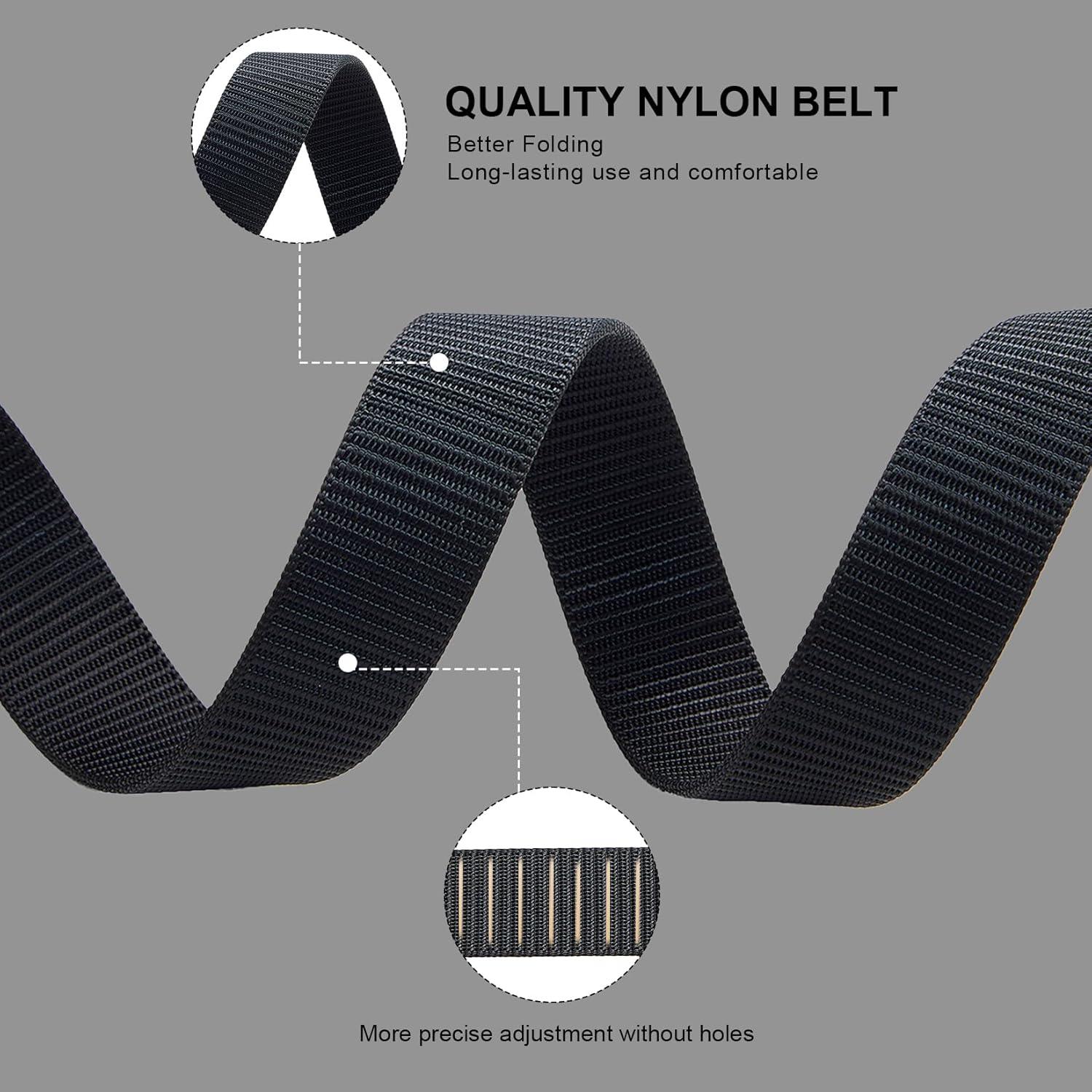 Cinturón Ratchet Nylon Ajustable Hombre 71-86 cm Negro