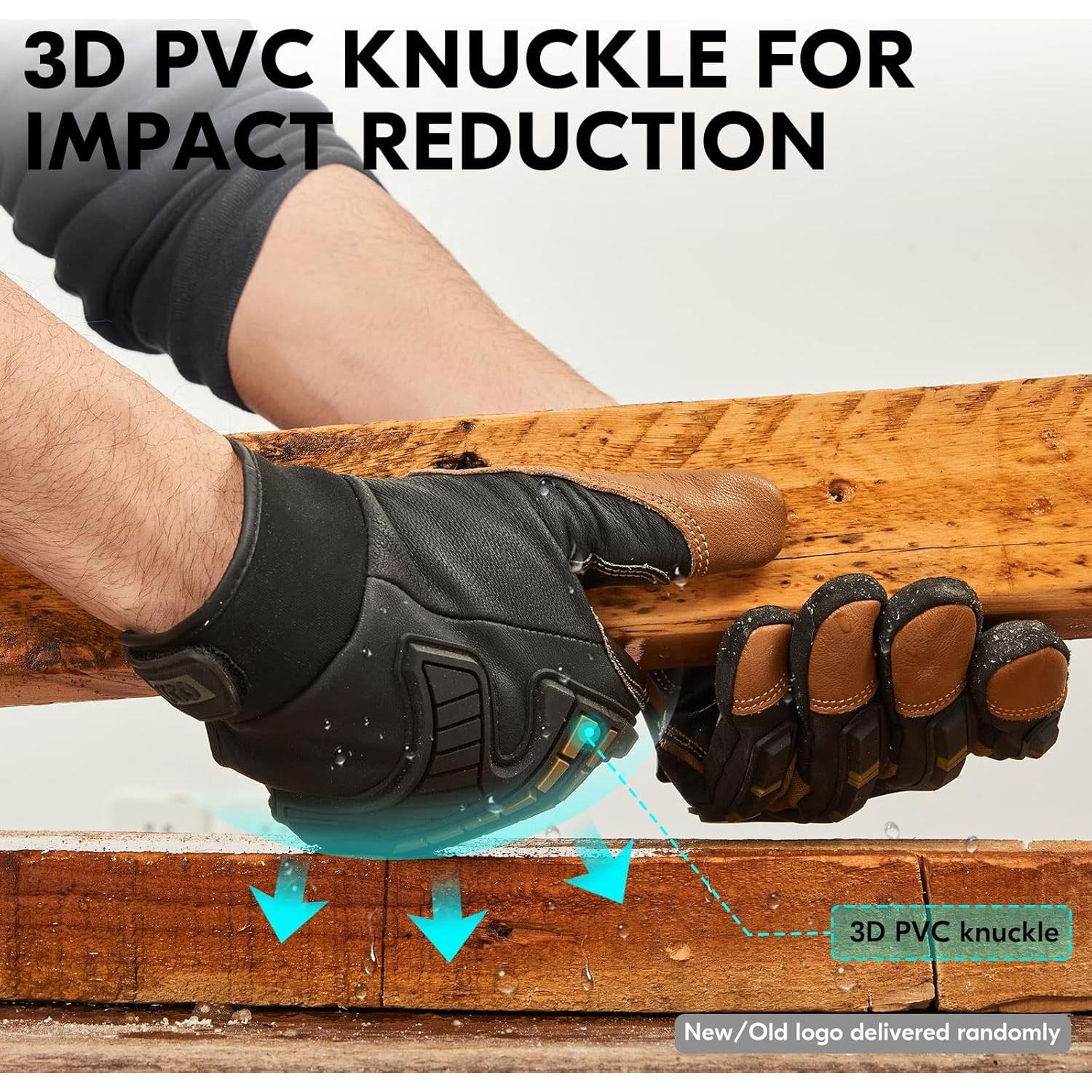 Guantes Mecánicos Vgo de Cuero Marrón Talla M Anti-Vibración