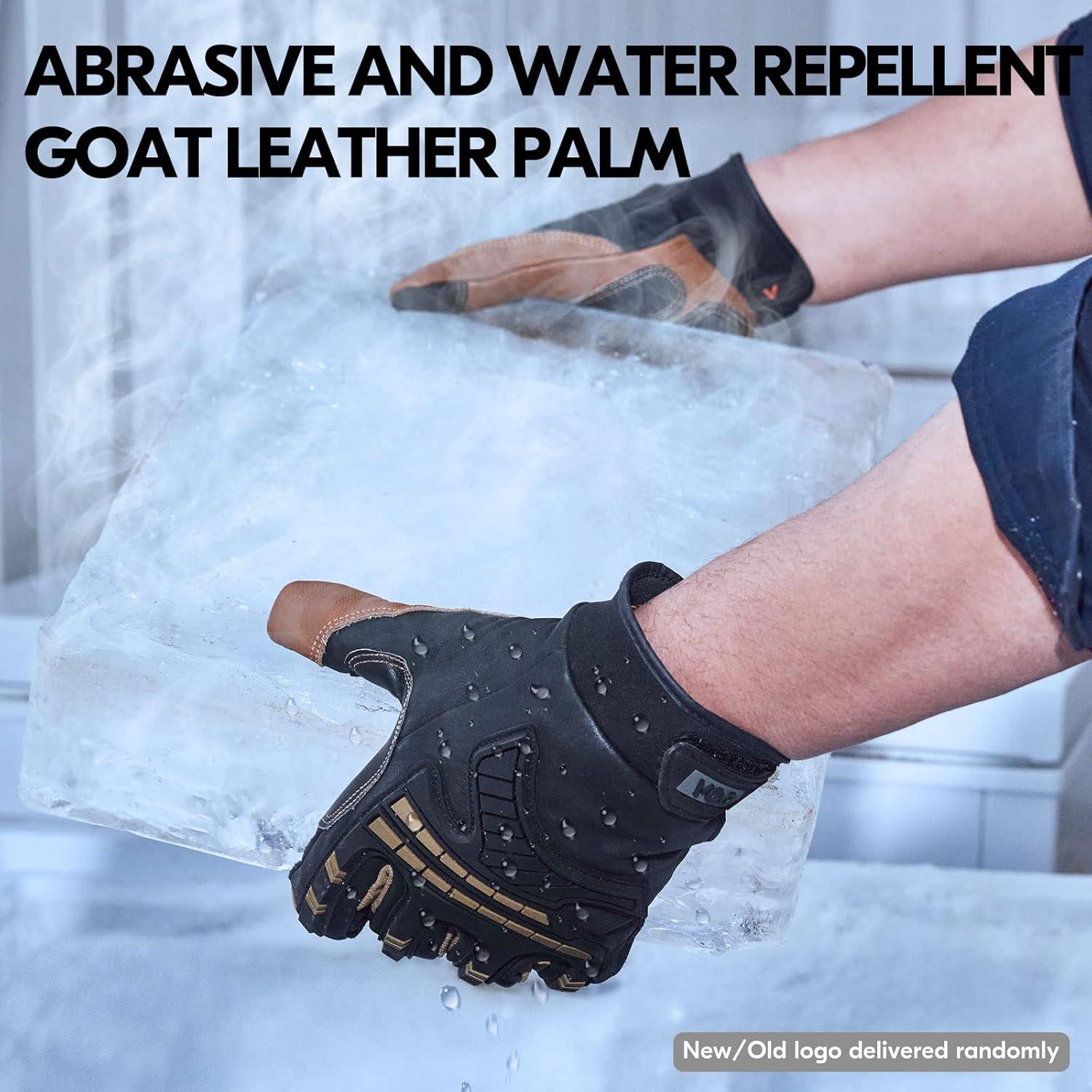 Guantes Mecánicos Vgo de Cuero Marrón Talla M Anti-Vibración