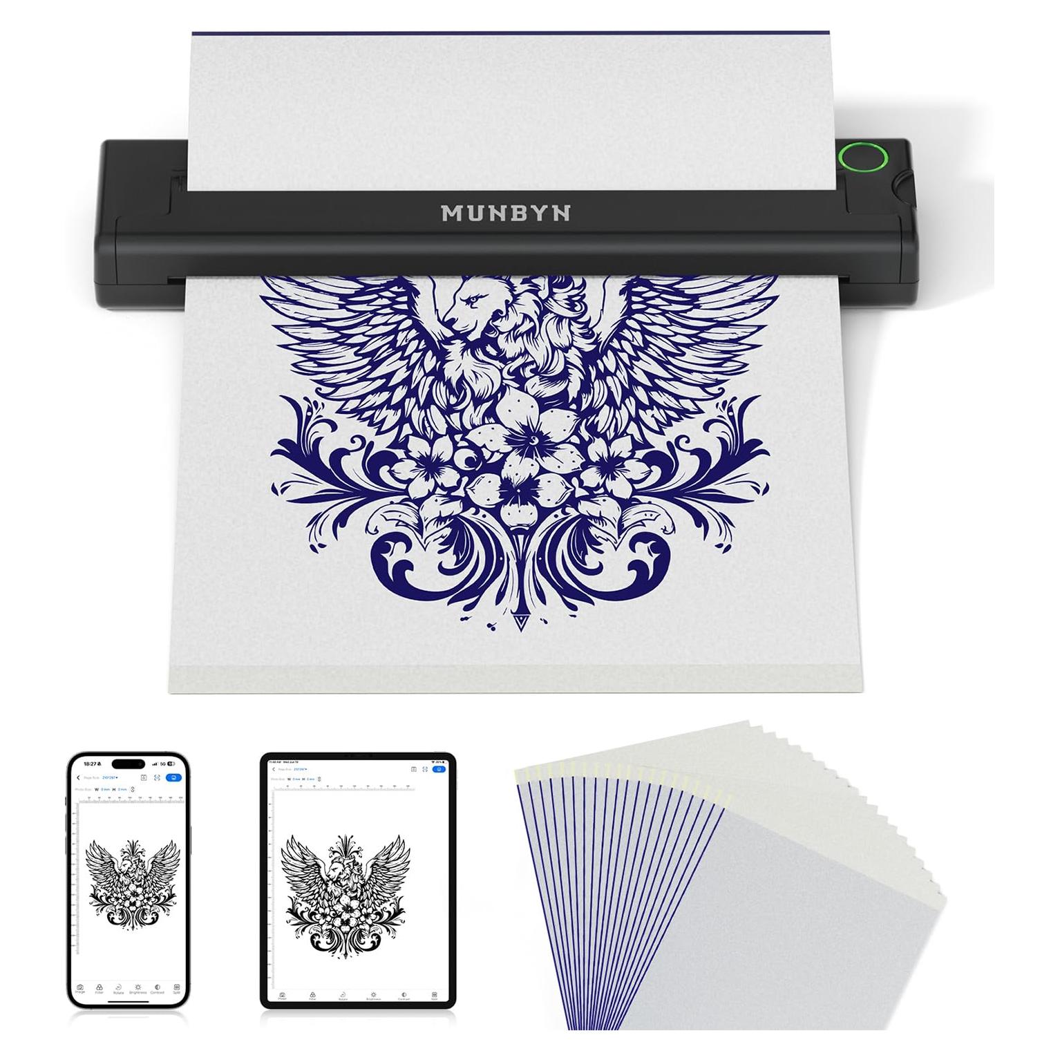 Impresora de Plantillas de Tatuaje MUNBYN ITP05 Inalámbrica