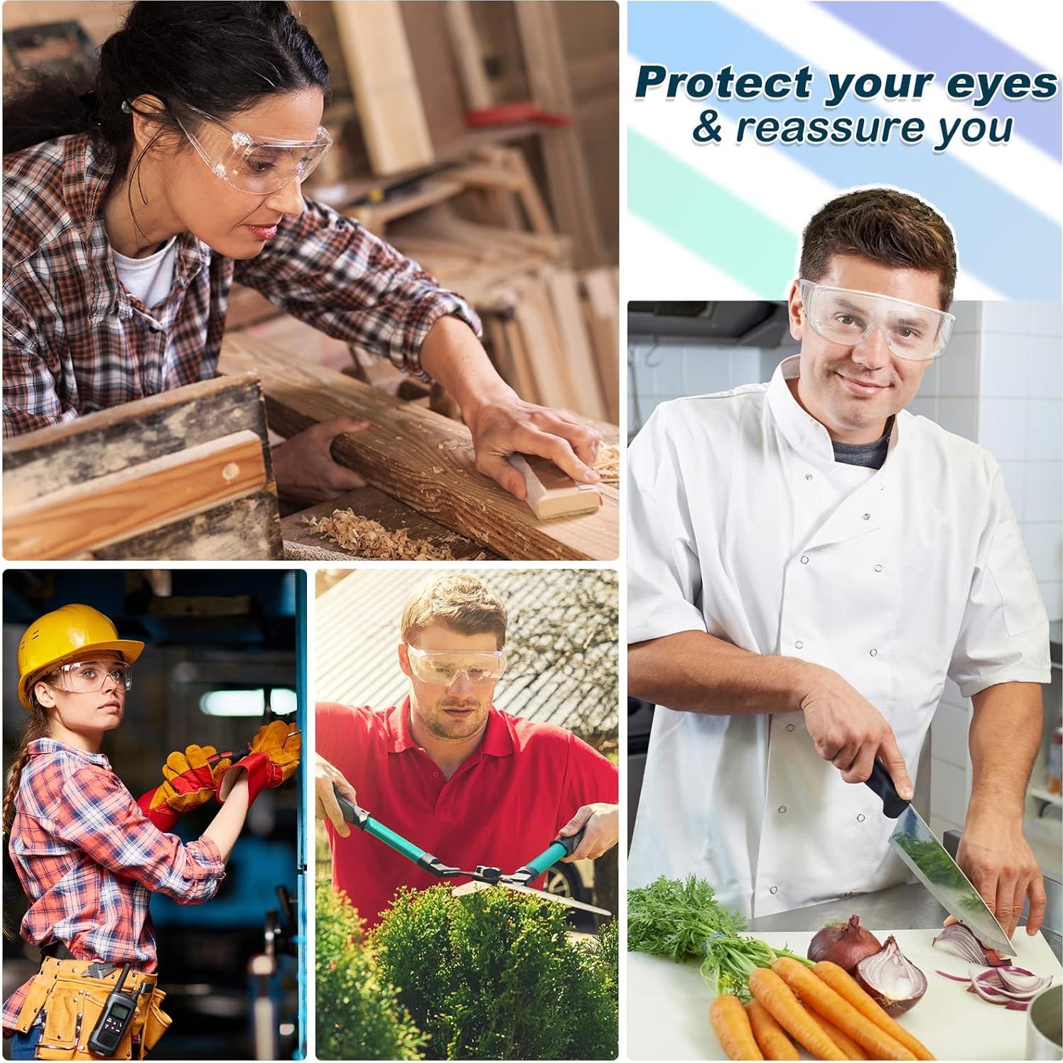 Gafas de Seguridad Claras WFEANG Paquete de 24 Ligeras