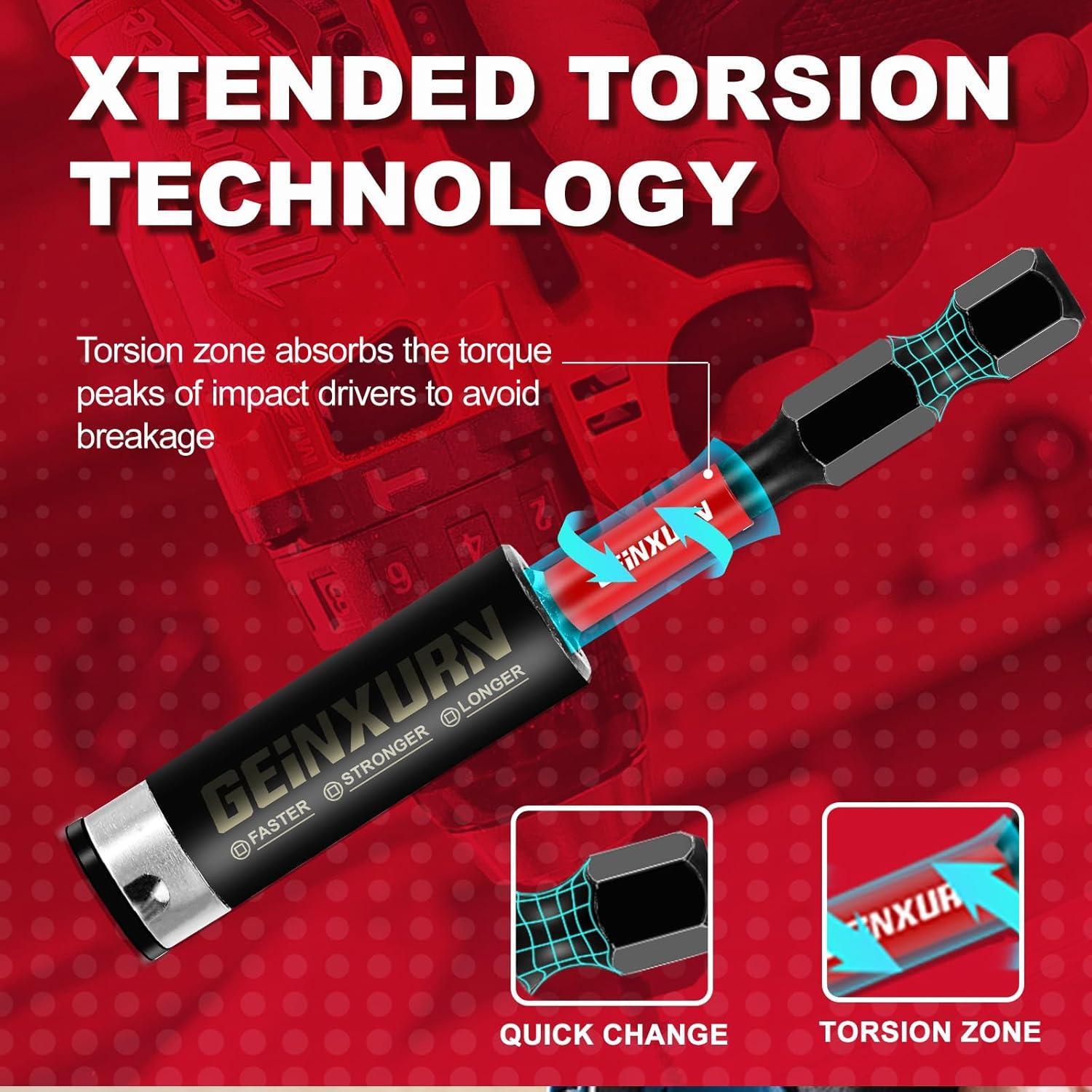 Soporte de Broca de Impacto GEINXURN 3PCS 2.5" (63.5mm) Acero