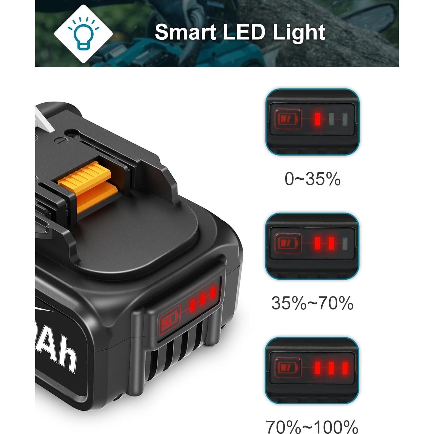 Batería Amityke 18V 6.0Ah para Makita - 4 Pack Reemplazo