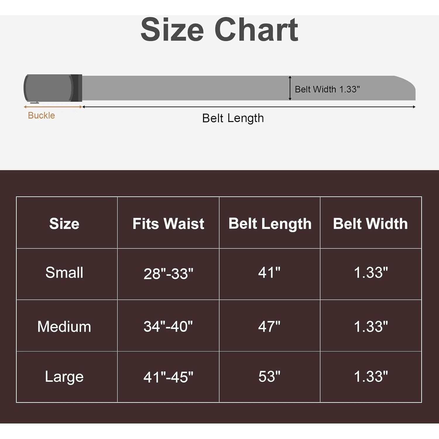 Cinturón Ratchet SANSTHS para Hombres Ajustable 116-132 cm