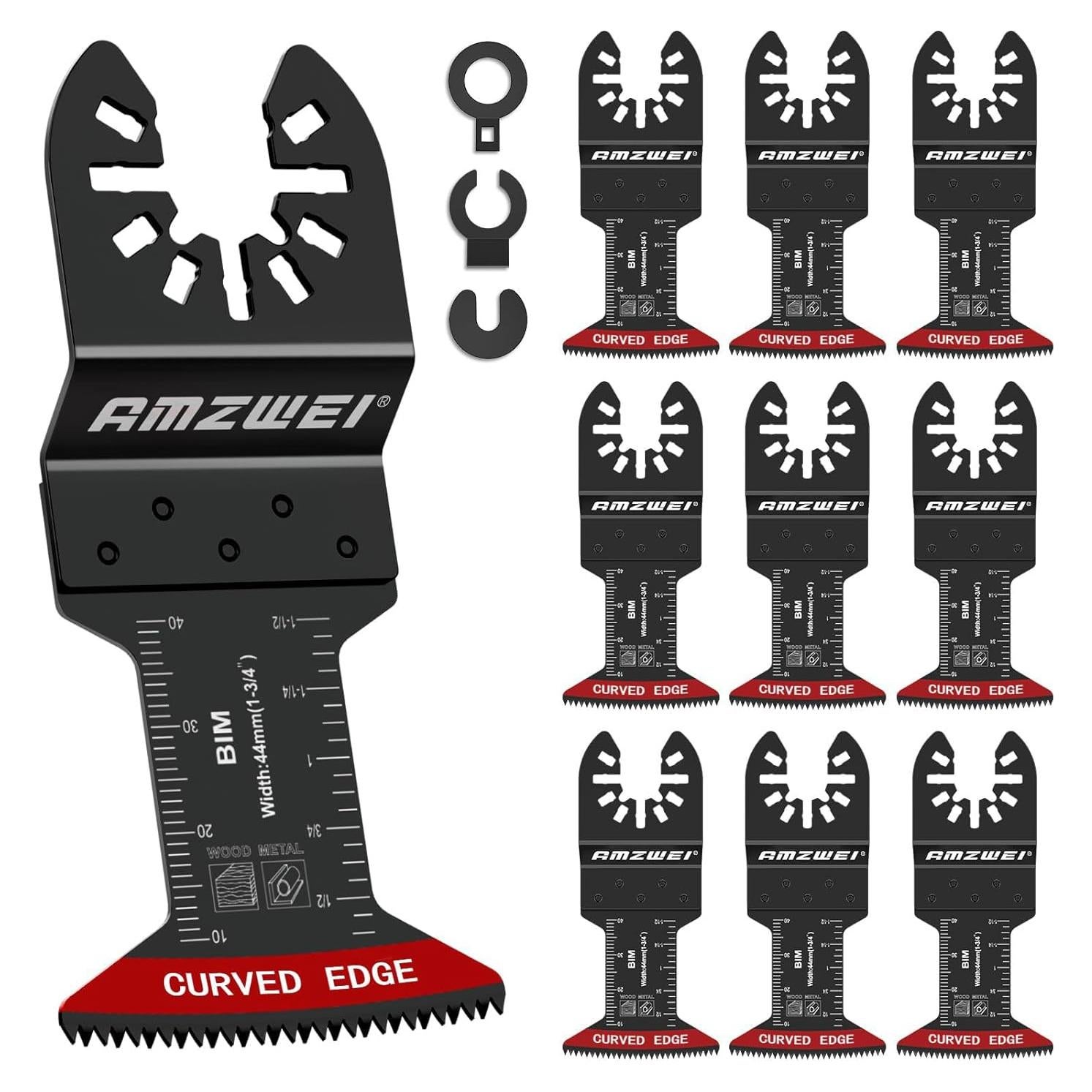 Cuchillas Oscilantes Bi-Metal AMZWEI 10 Pcs 4.45 cm para Metal y Madera