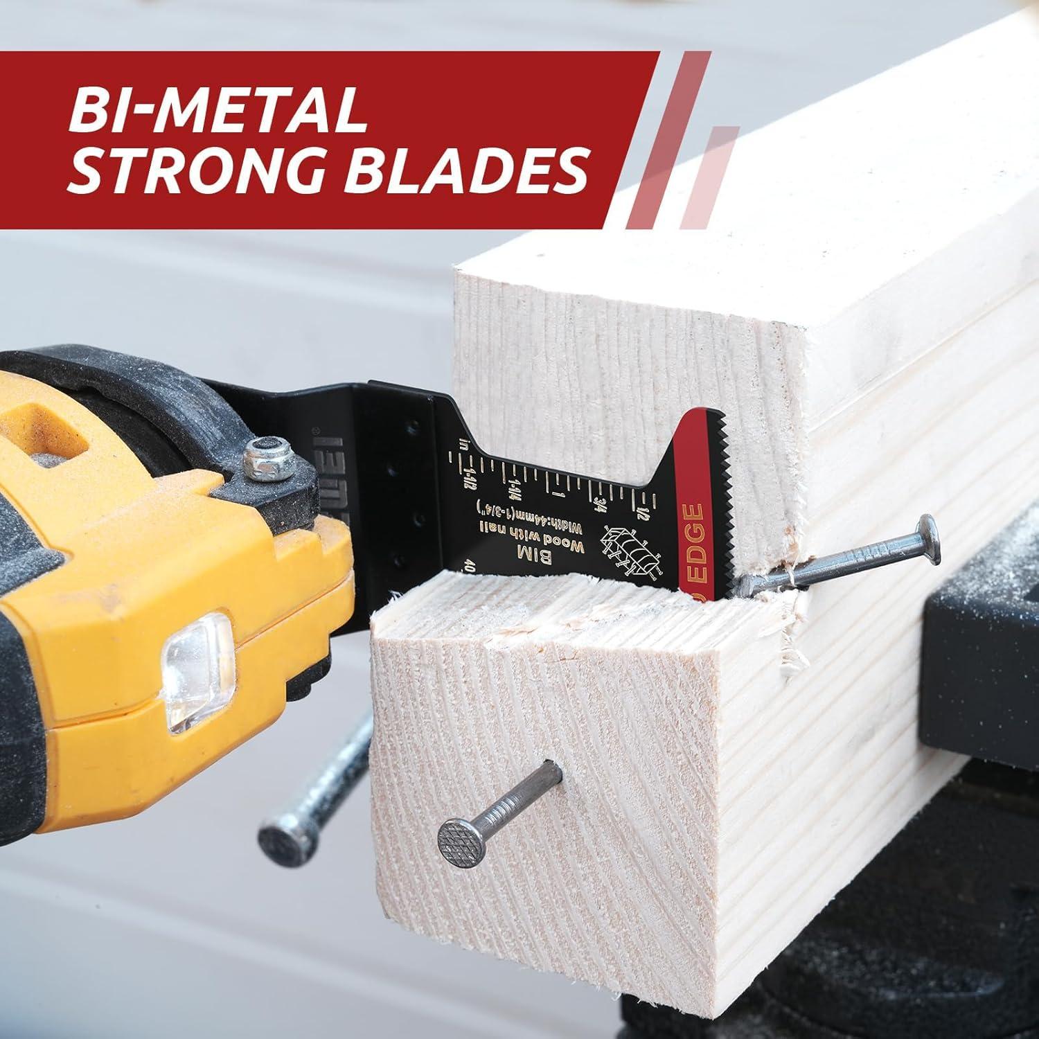 Cuchillas Oscilantes Bi-Metal AMZWEI 10 Pcs 4.45 cm para Metal y Madera