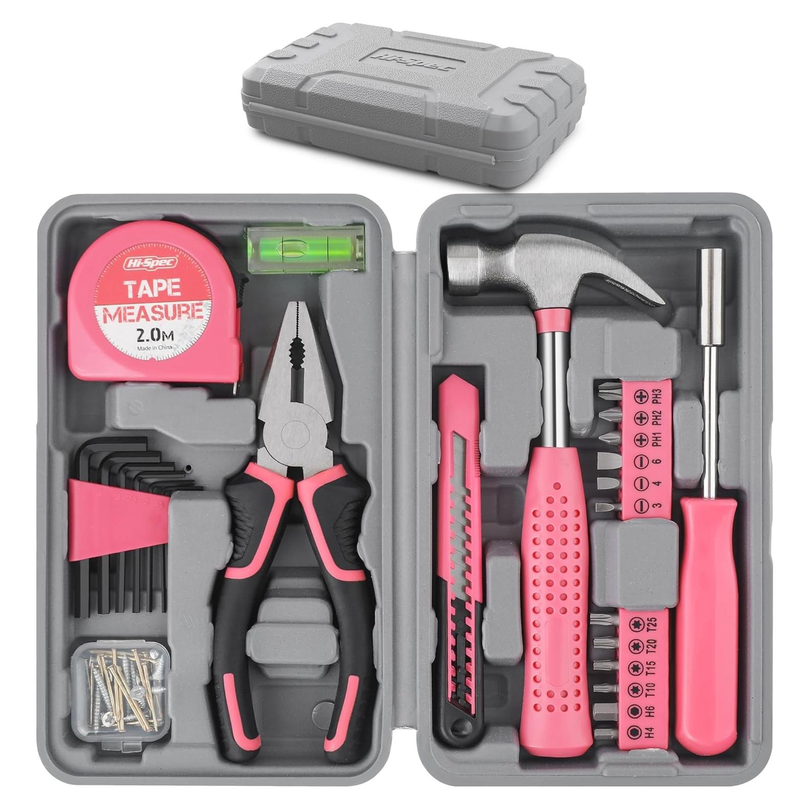 Juego de Herramientas Hi-Spec 25 Piezas Rosa para Damas
