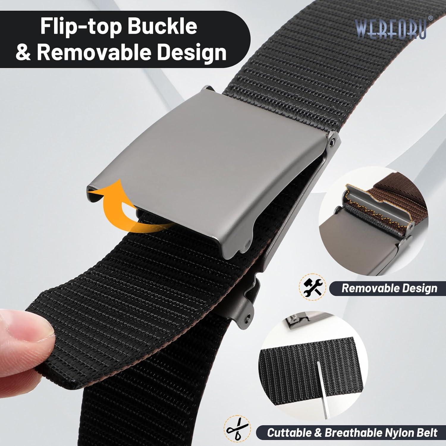 Cinturón Táctico WERFORU Nylon Reversible Ajustable 101-112 cm