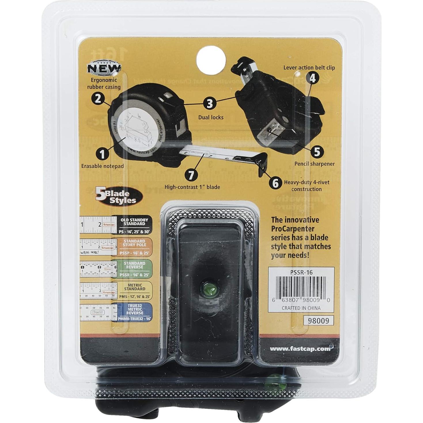 Cinta Métrica Pro FastCap PSSR-16 4.88m con Sacapuntas