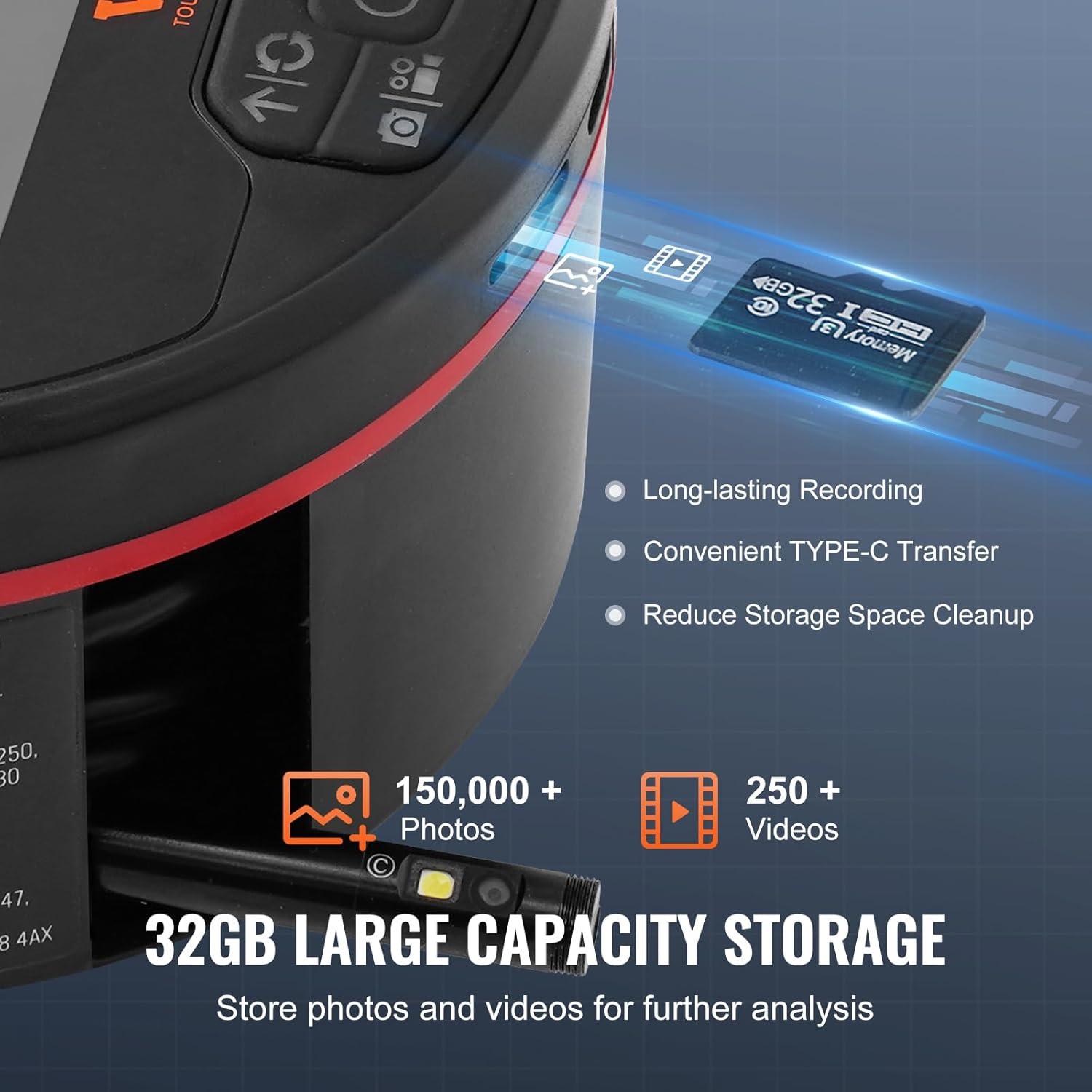 Cámara Endoscópica VEVOR Lente Triple 4.3" (10.9 cm) IP67