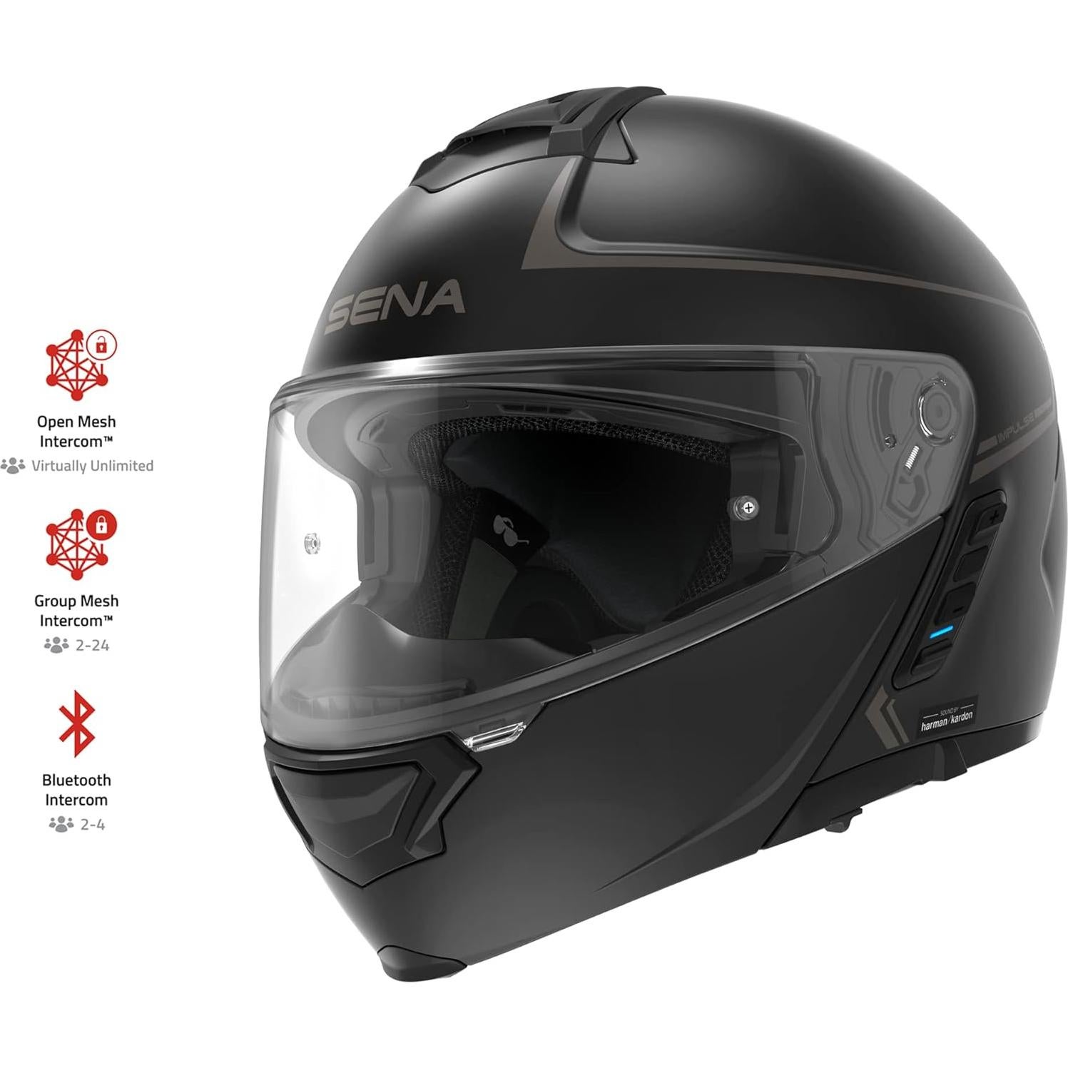 Casco Modular Sena Impulse DOT Bluetooth Harman Kardon Blanco Pequeño