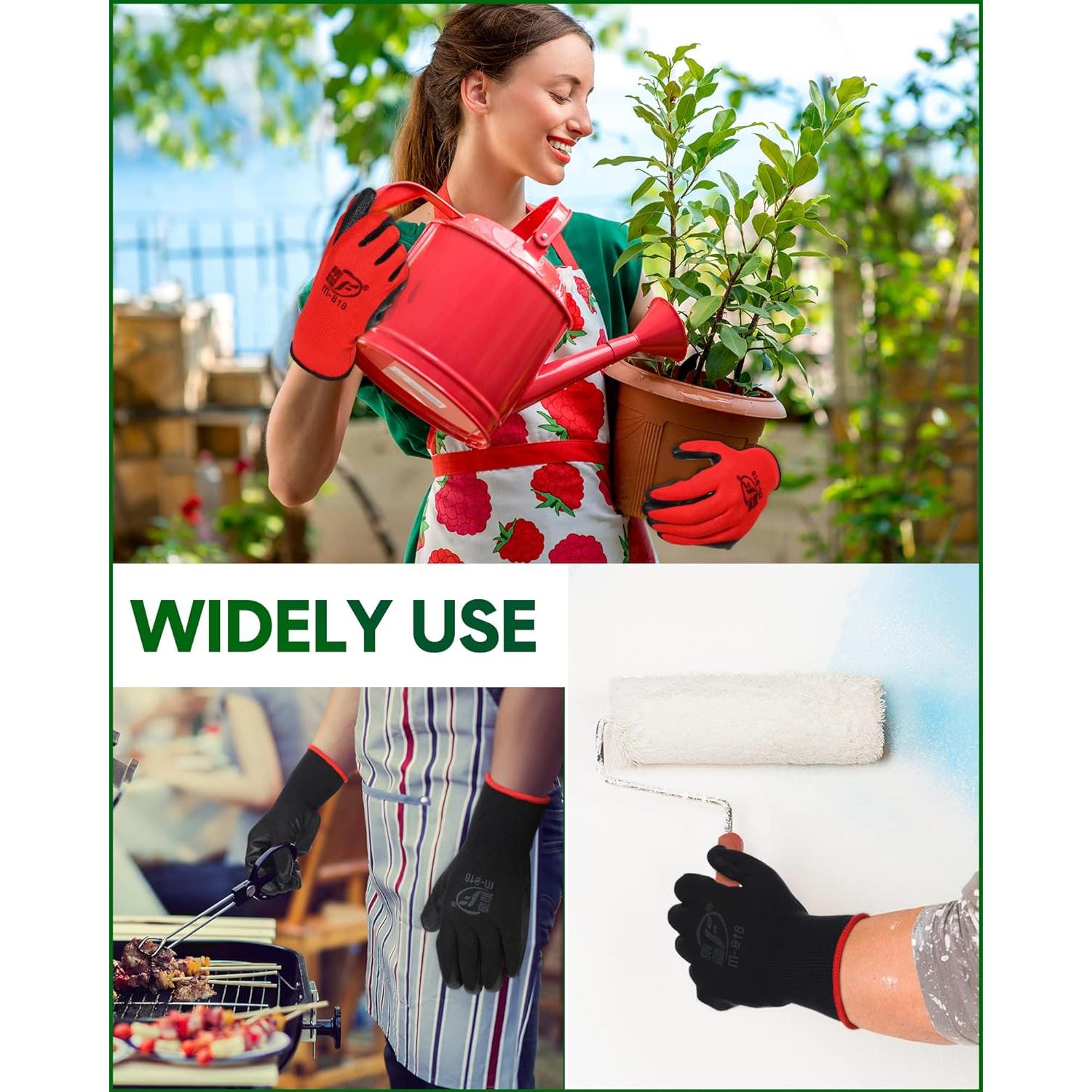 Guantes de Jardinería Nuogo 24 Pares Goma Protección