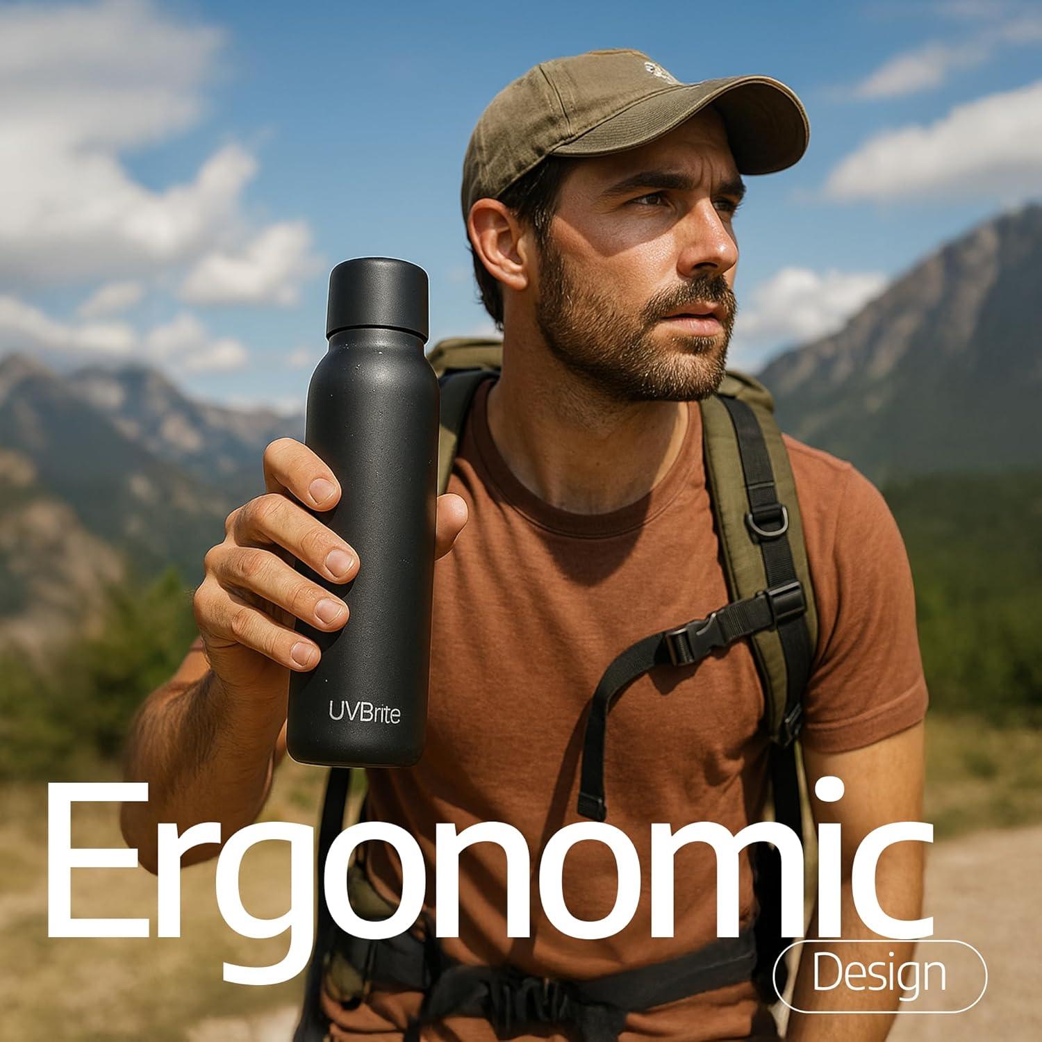 Botella UV autolimpiante UVBRITE 550ml acero inoxidable termoaislada