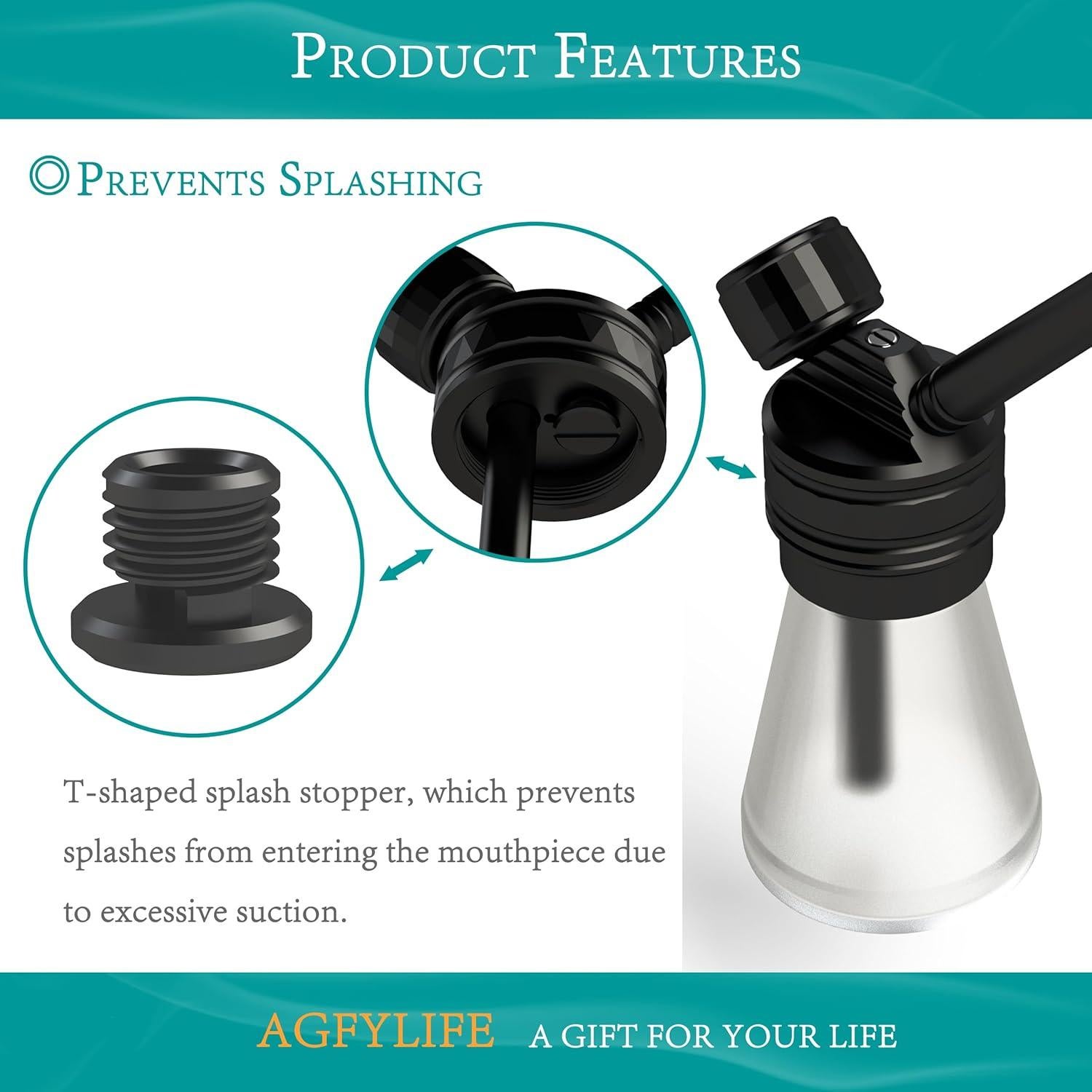 Hookah Portátil Mini AGFYLIFE de Vidrio y Aluminio 11.5 cm