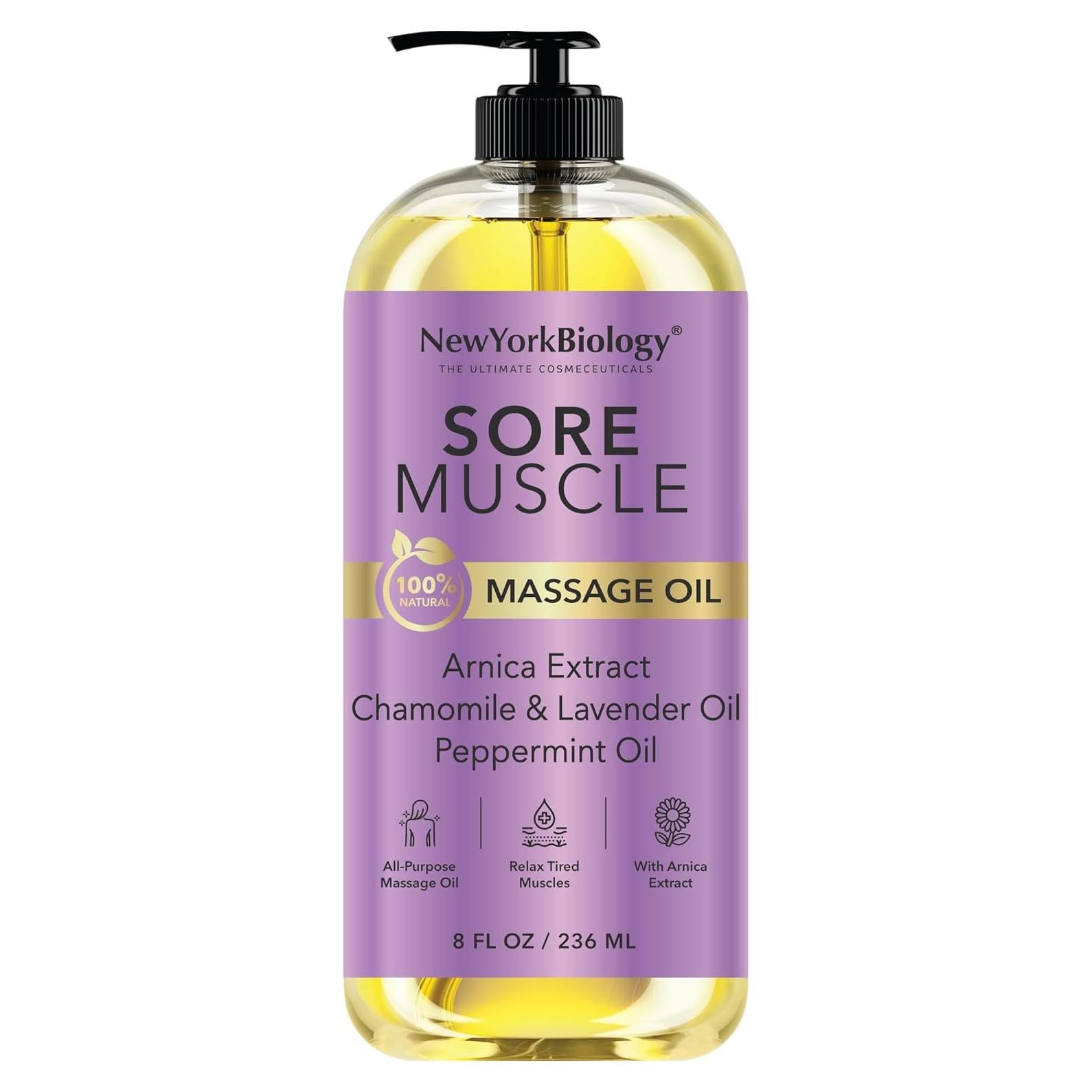 Aceite de Masaje Corporal Nueva York Biología 237 ml - 100% Natural